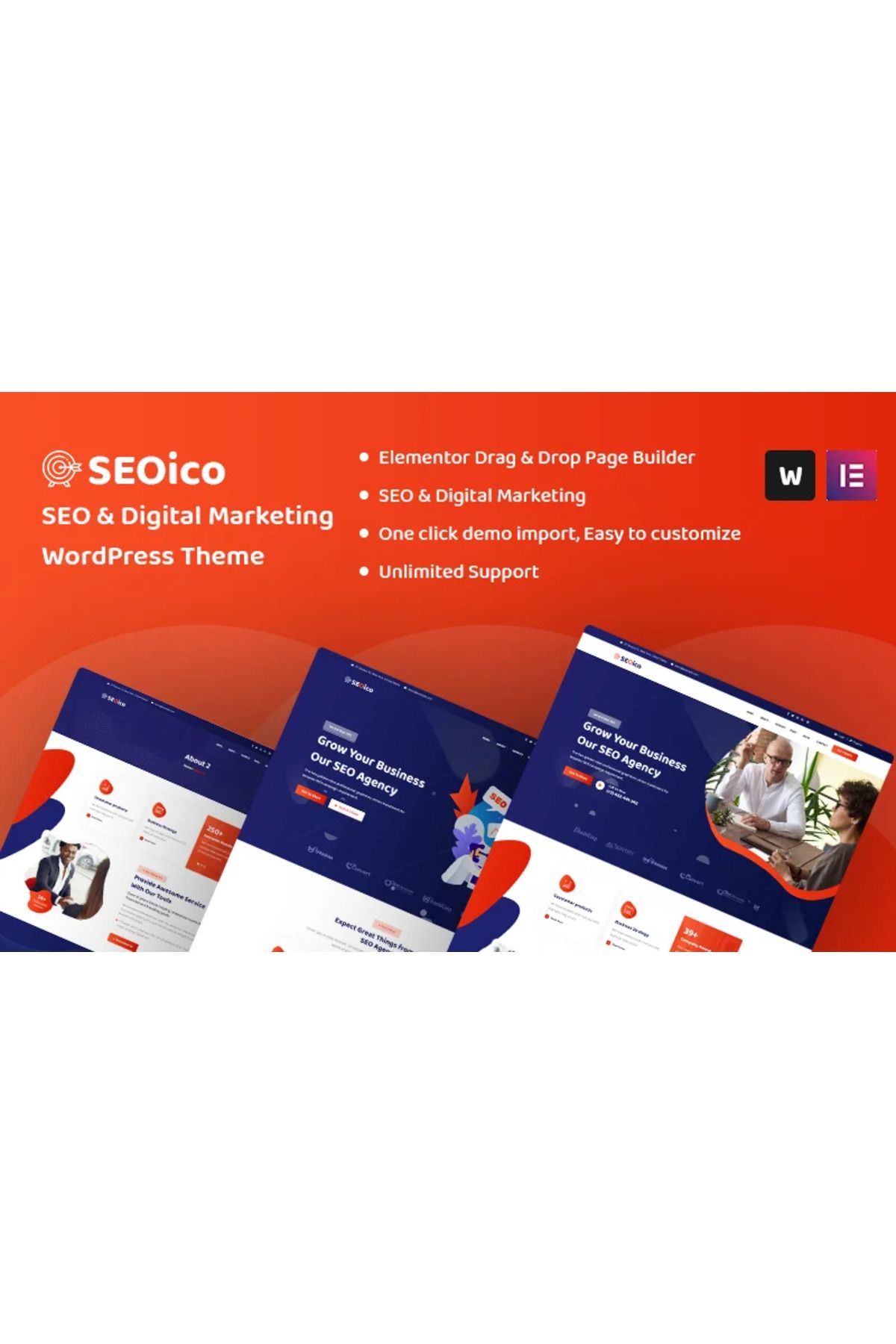 hemen tasarım Seoico - SEO & Digital Marketing Wordpress Teması