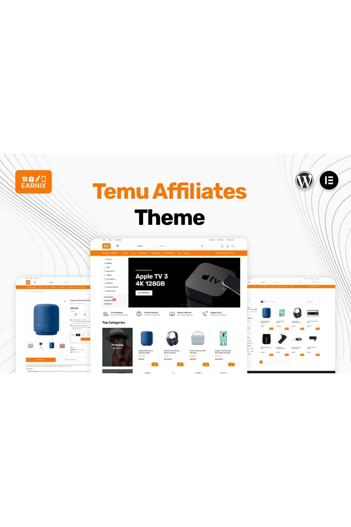 hemen tasarım Earnix - Temu Affiliates WooCommerce Teması