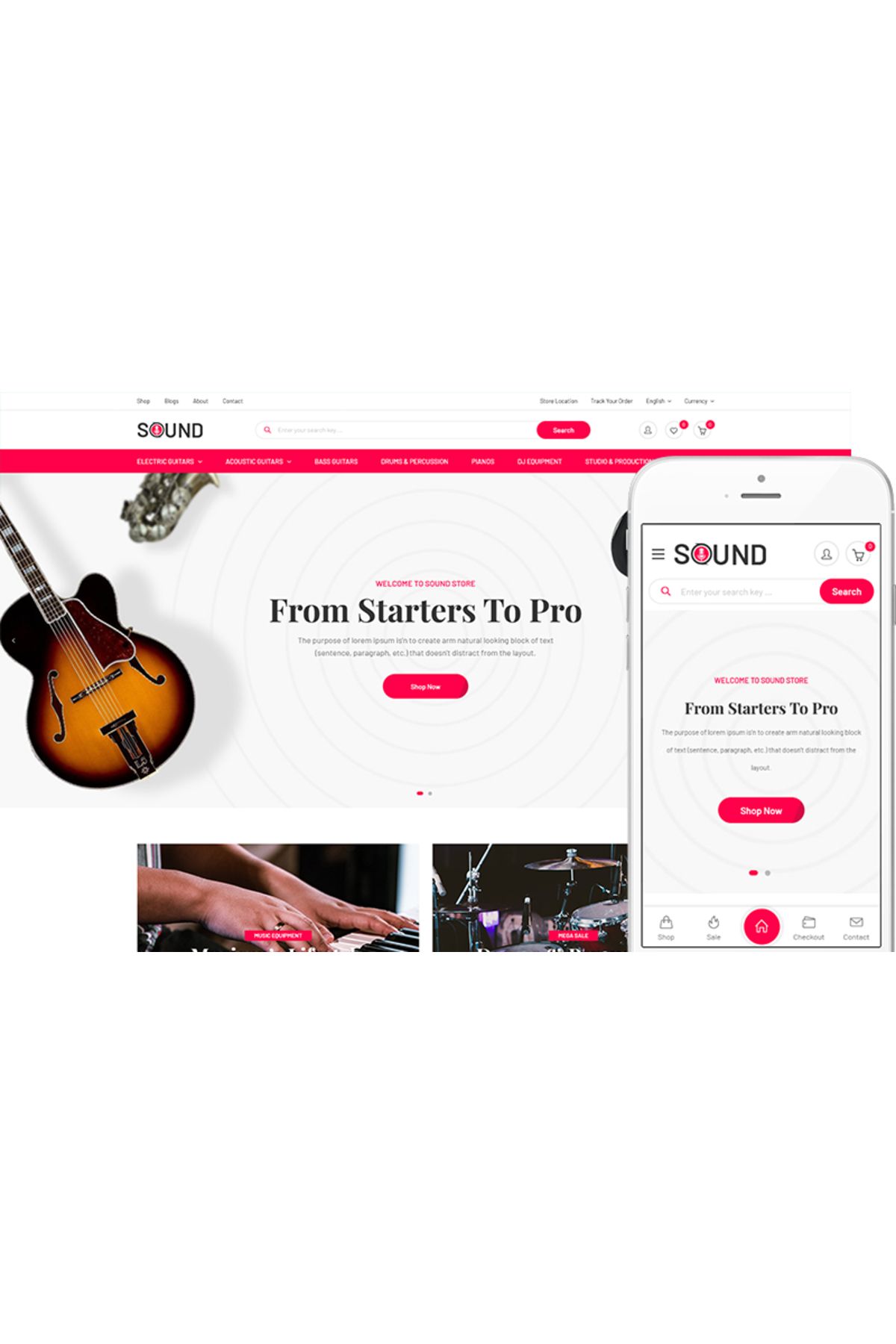 hemen tasarım Sound - Audio Equipment, Musical Instruments WooCommerce Teması