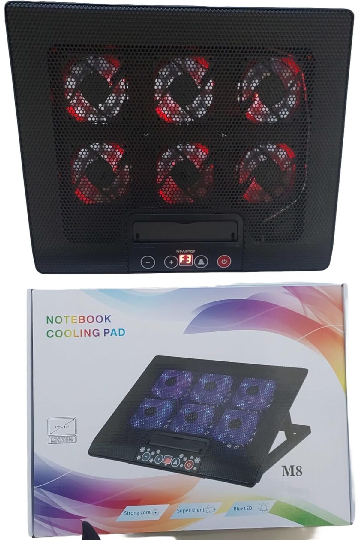 KDROĞLU plamystical M8 Hız ve Fan Ayarlanabilir 6 Kırmızı Led Fanlı Laptop Soğutucu Dizüstü Notebook