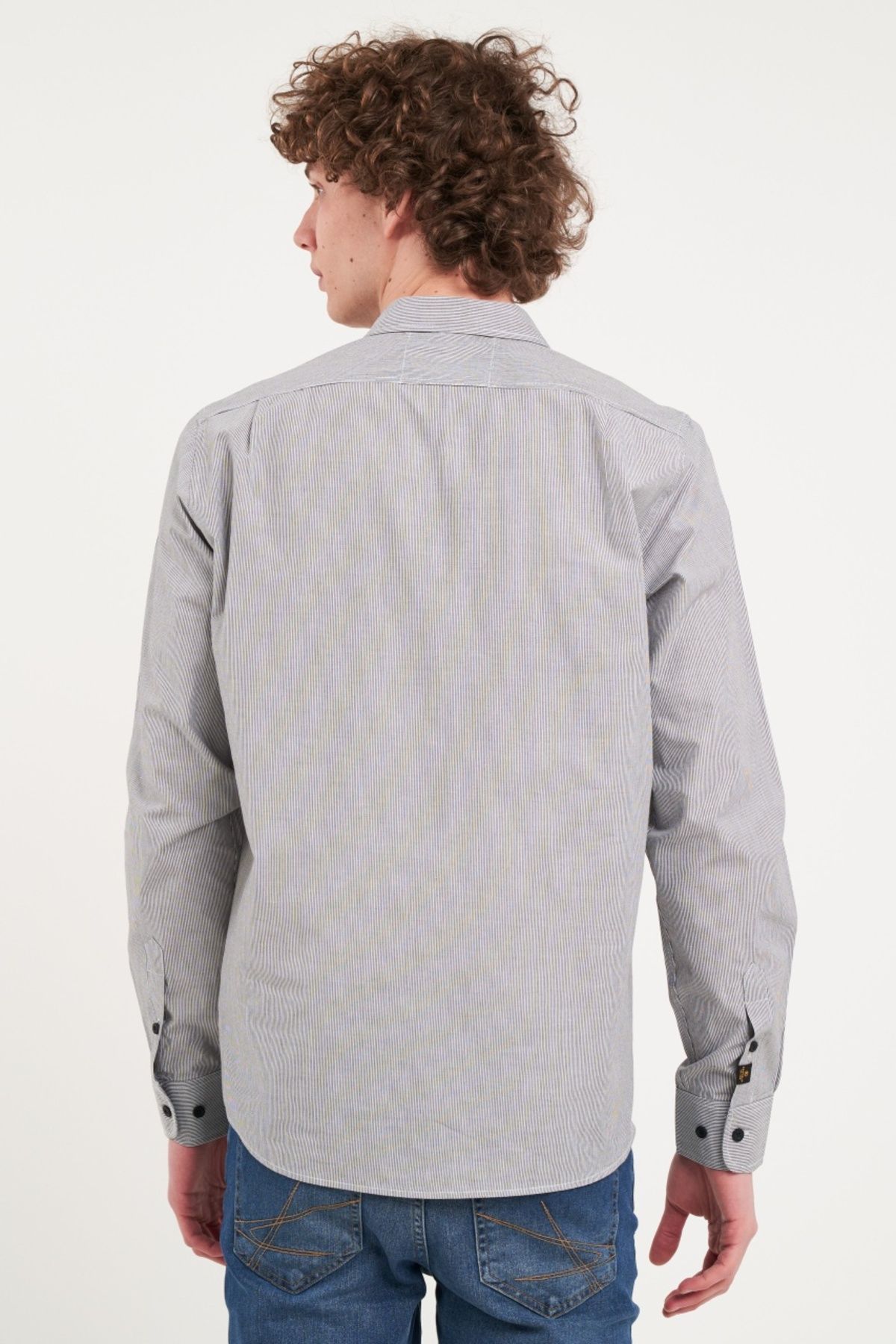 Kenvelo-Men's shirt with striped pattern and pocket 3