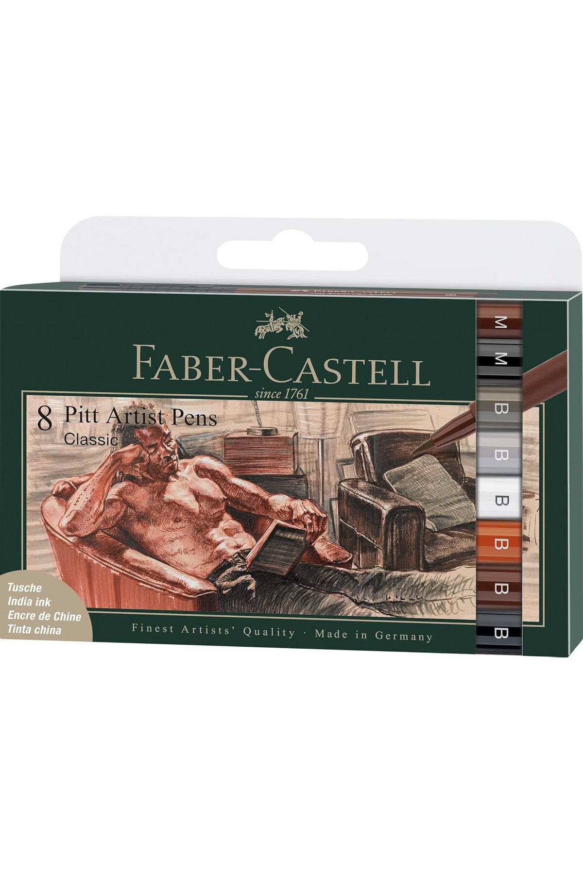 KDROĞLU GEÇMEZ Pitt Artist Pen Çizim Kalemi Fırça Uç ClassiC Academy 8'li AVM 1114477