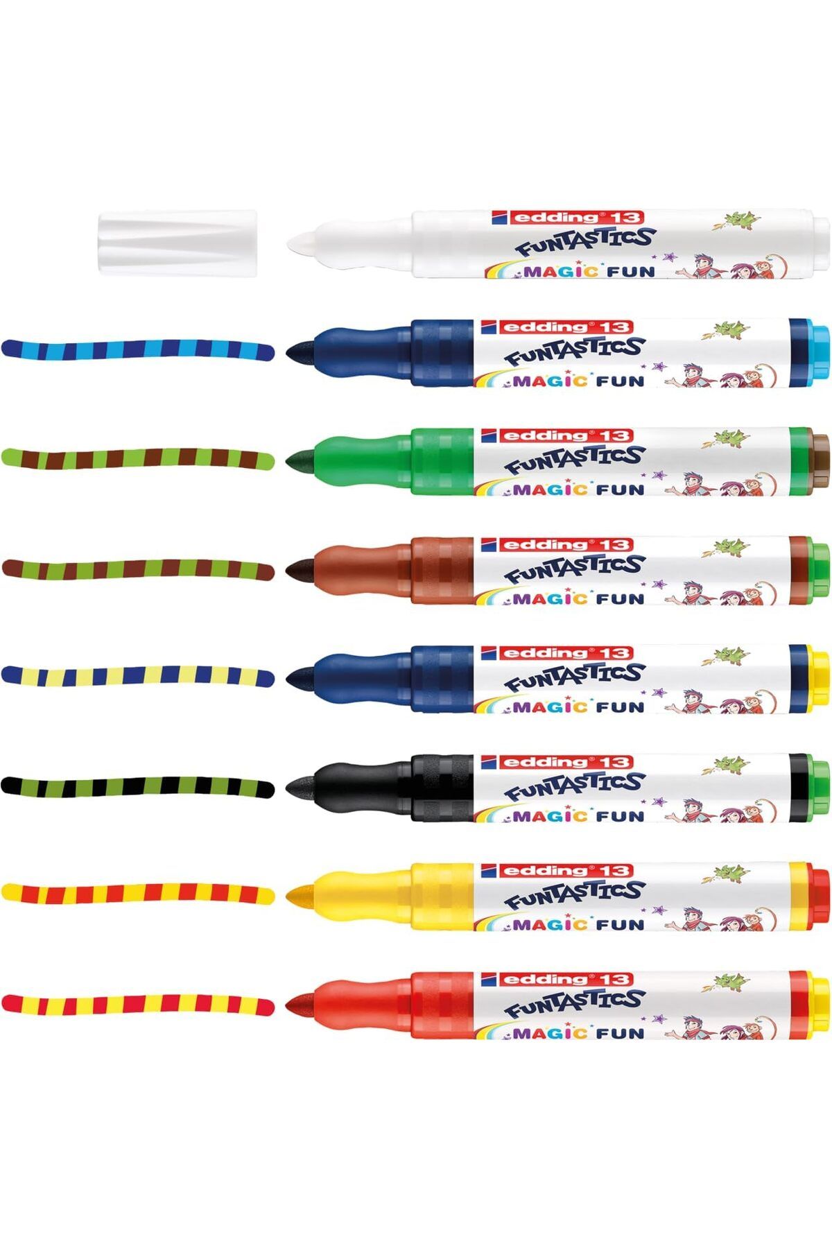 DERİK dsr 13 Funtastics sihirli kalem - çeşitli renkler - 8 kalem - yuvarlak uç 2-4 mm hrn 1122015