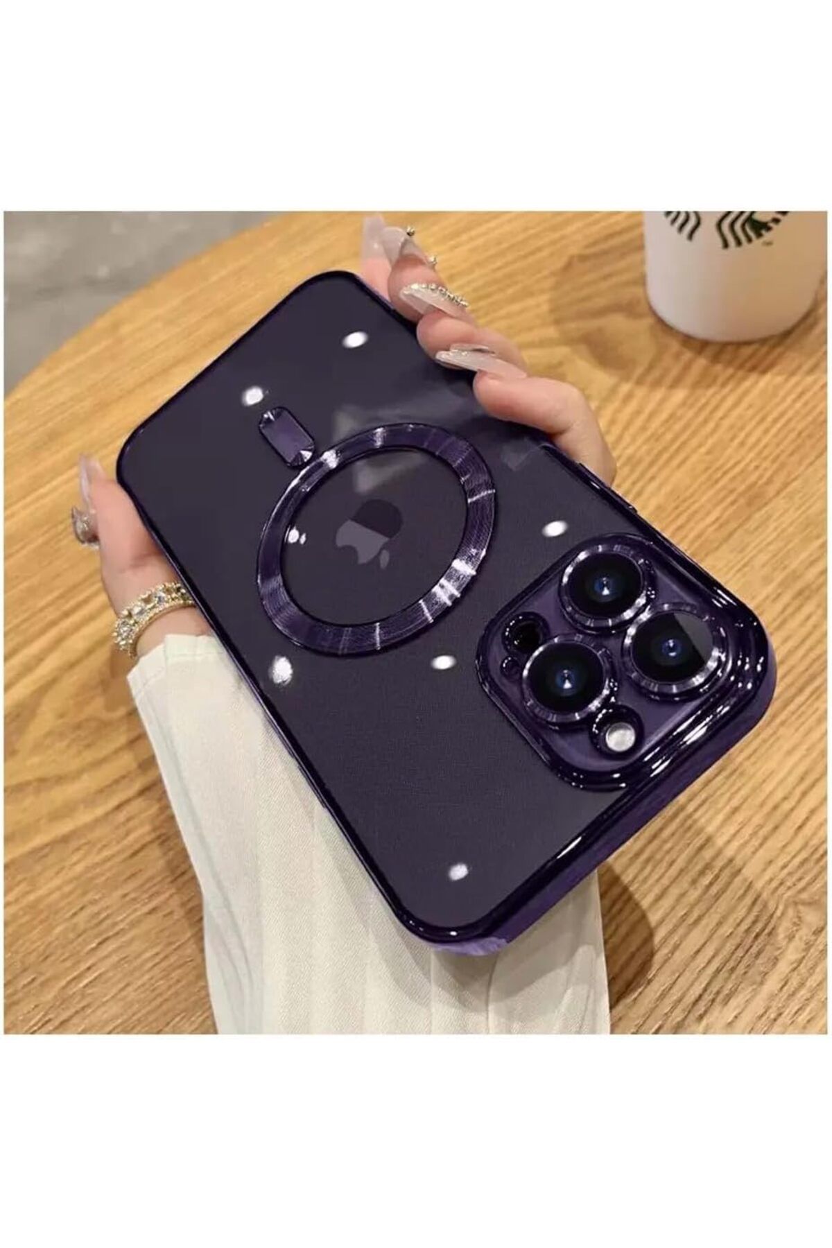 KDROĞLU plamystical AKSESUAR İphone 14 Pro Max (6.7) inç Uyumlu Laser Silikon Arka Kısmı Şeffaf Kablosu