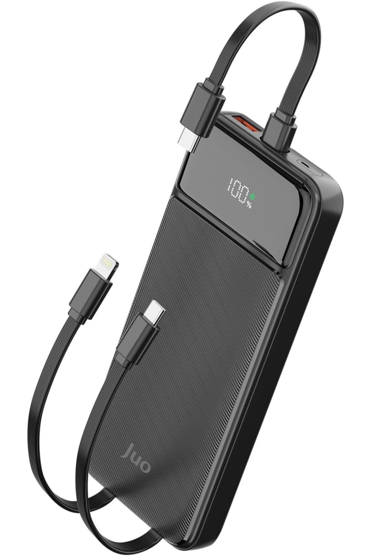 MEGOBİNE WHERE 10000mAh 22.5W Uyumlu Led Ekranlı Lightning ve Type-C Kablolu Powerbank Taşınabilir Hızlı Şarj