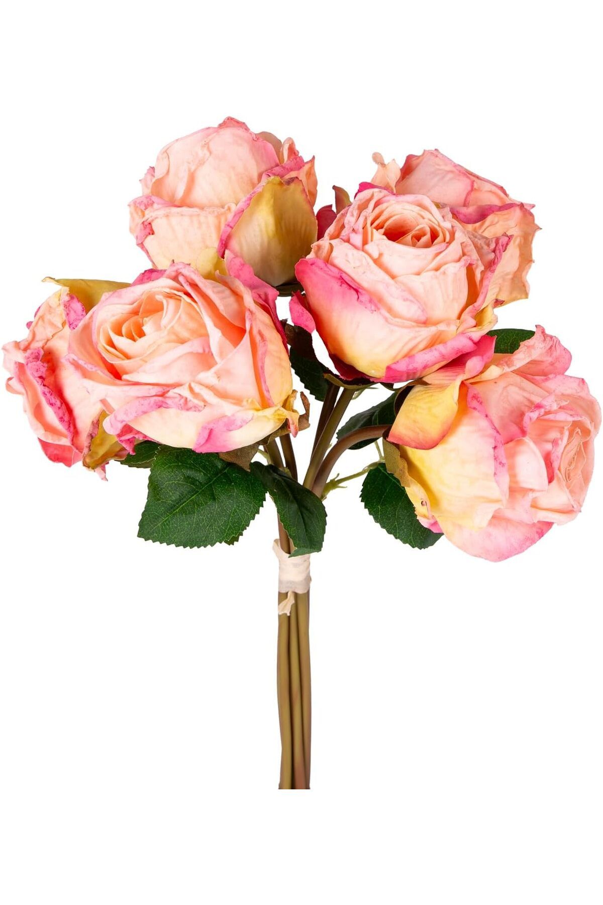 MEGOBİNE Megobine Yapay Çiçek Gül 6'lı Demet Fuşya-Sarı 37 Cm. shop 1073341