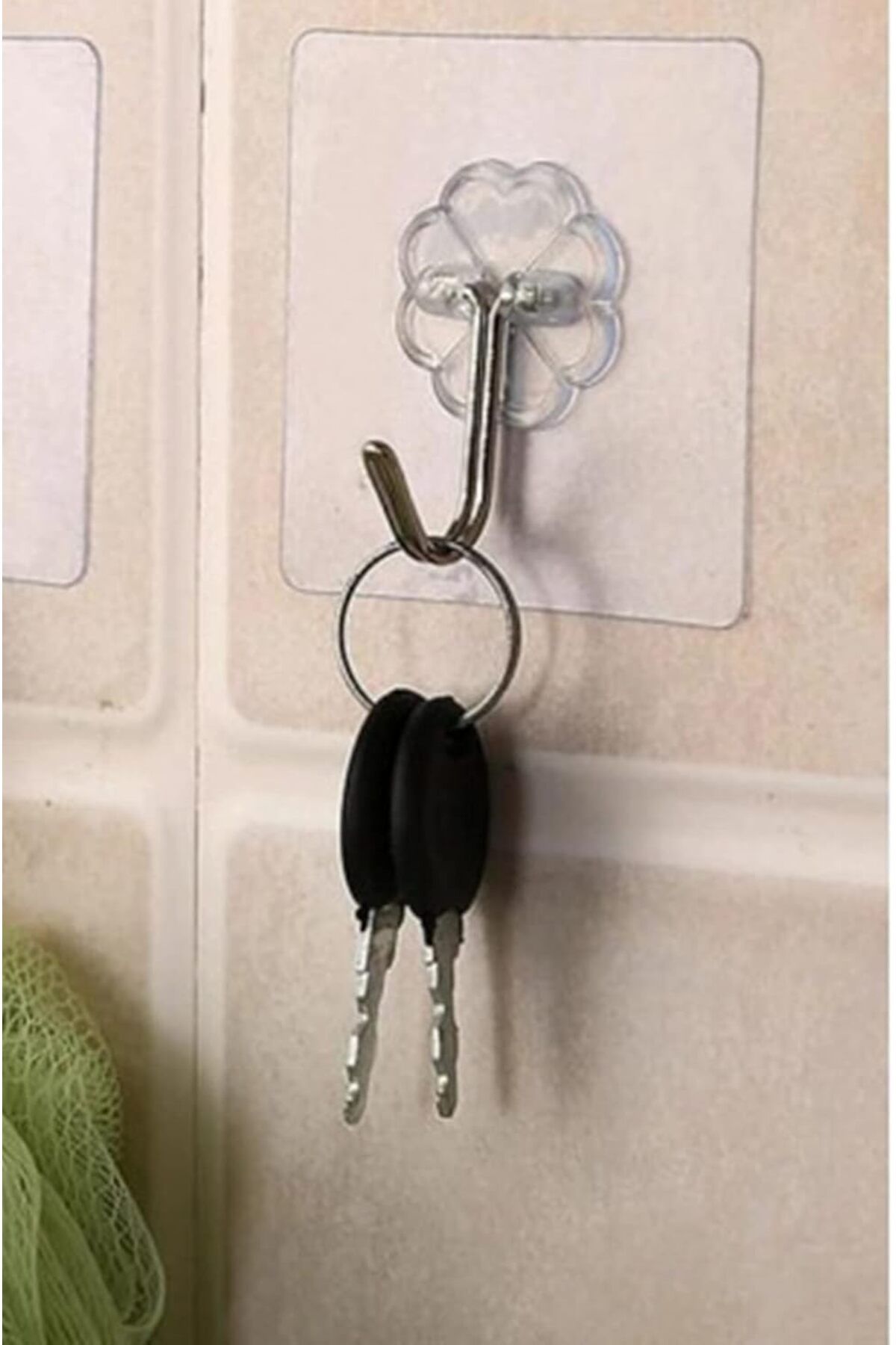 mazıdağı mazzıdağ Yapışkanlı Şeffaf Askı 5'li Set - Metal Kancalı Askılık 1420 new store 1133631