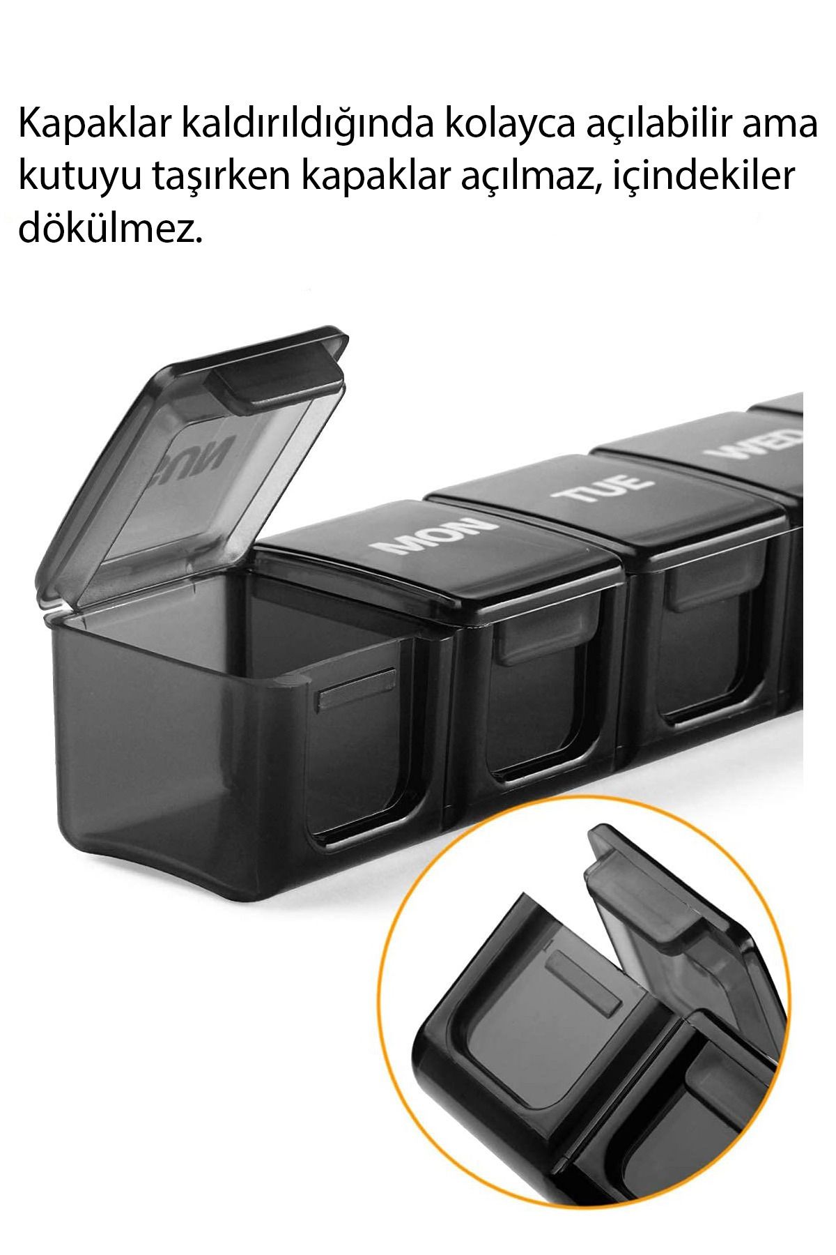 COZY SENSE-Pill Organizer with Compartments, Weekly Reminder Log and Travel Container 4