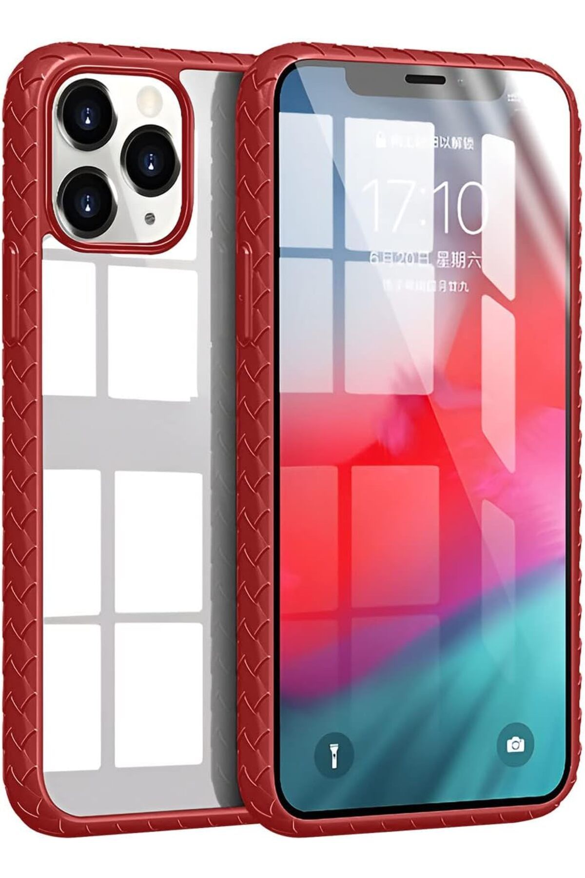 mazıdağı mazzıdağ iPhone 12 Pro Max İle Uyumlu Arkası Şeffaf Polikarbonat Cam Kenarları Güçlendirilmi