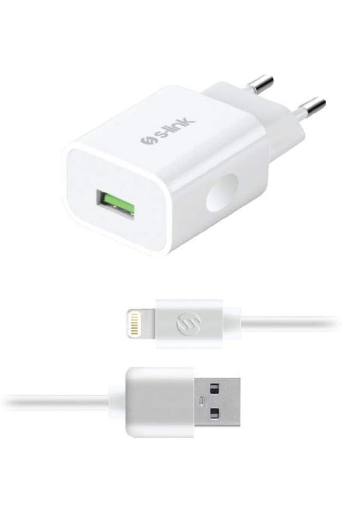 ÇAĞUR IP-EC16B 1A Beyaz Ev Sarj Cihazi ve 1.3A Lightning Data + Sarj Kablosu YENİ 1109945