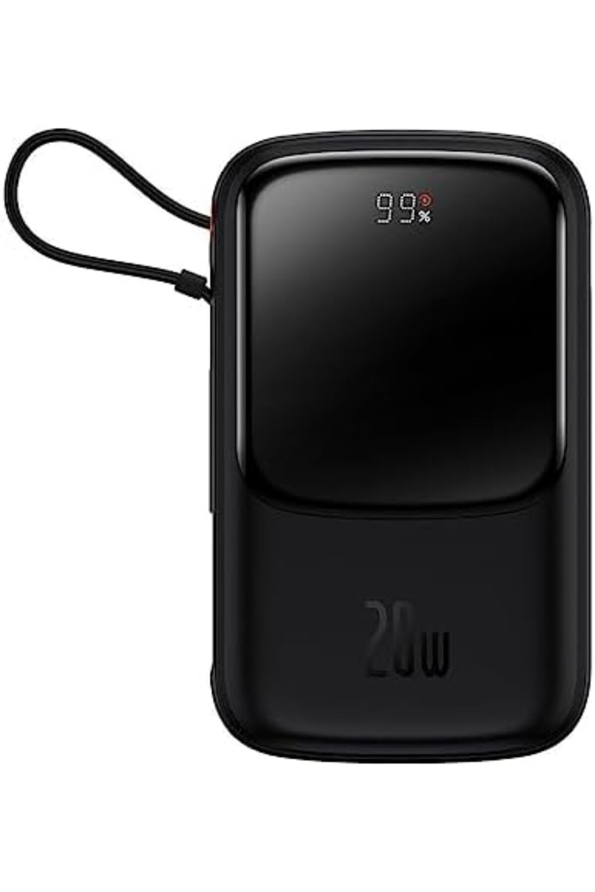 ÇAĞUR KDROGLU Q Pow Pro Overseas Edition 10.000 Mah Lcd Display 20W Powerbank (Lightning Kablolu), Siyah Y