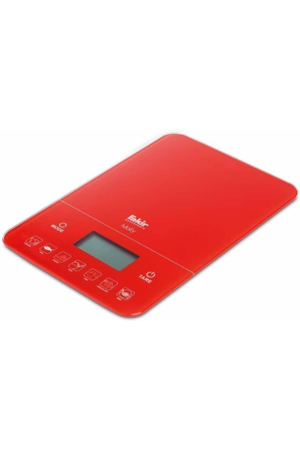 STOREMAX ekn Molly Dijıtal Mutfak Tartısı Kırmızı, 10 kg ölçme, 7 gıda kalori analiz, cam gövde, le