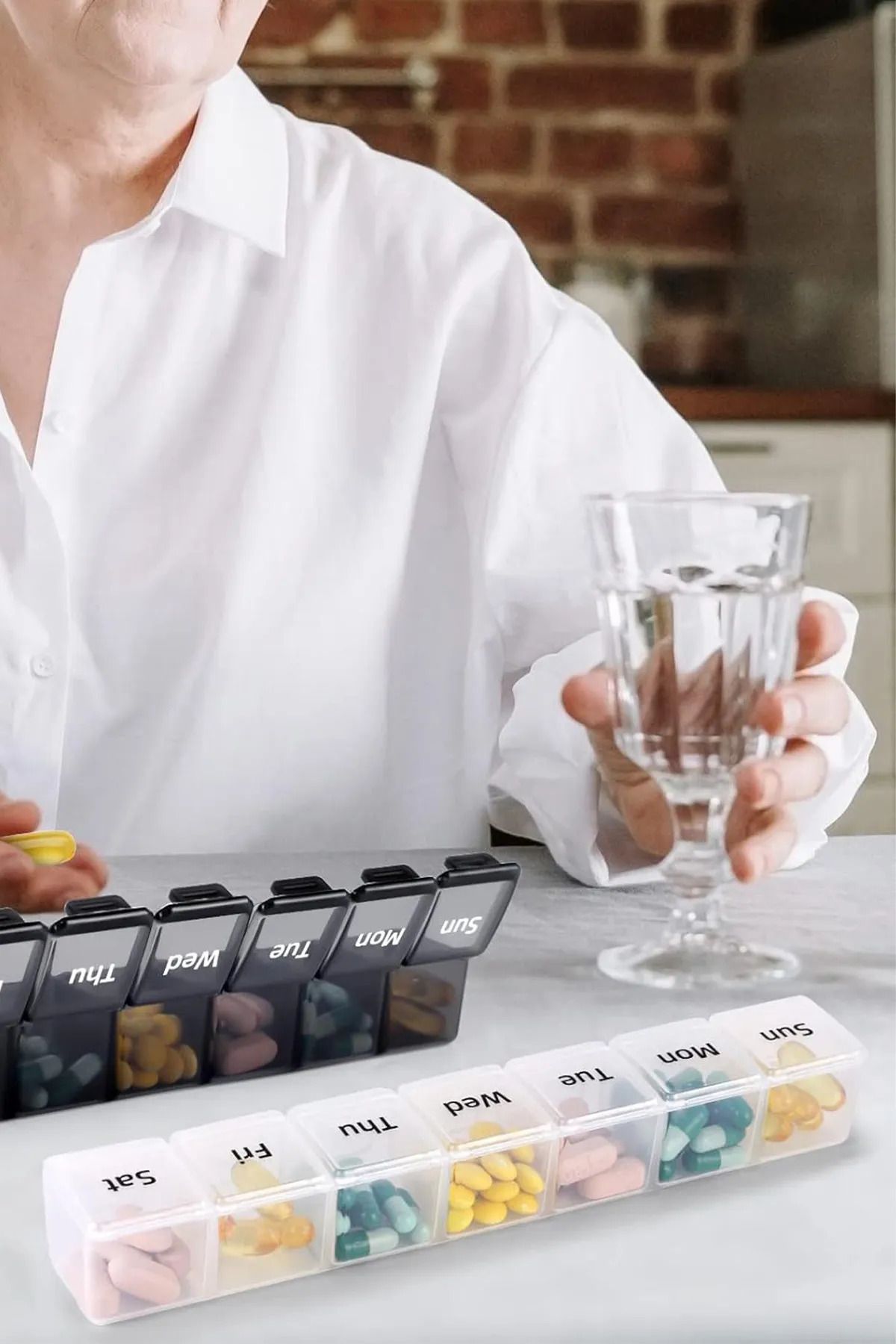 COZY SENSE-Pill Organizer with Compartments, Weekly Reminder Log and Travel Container 7