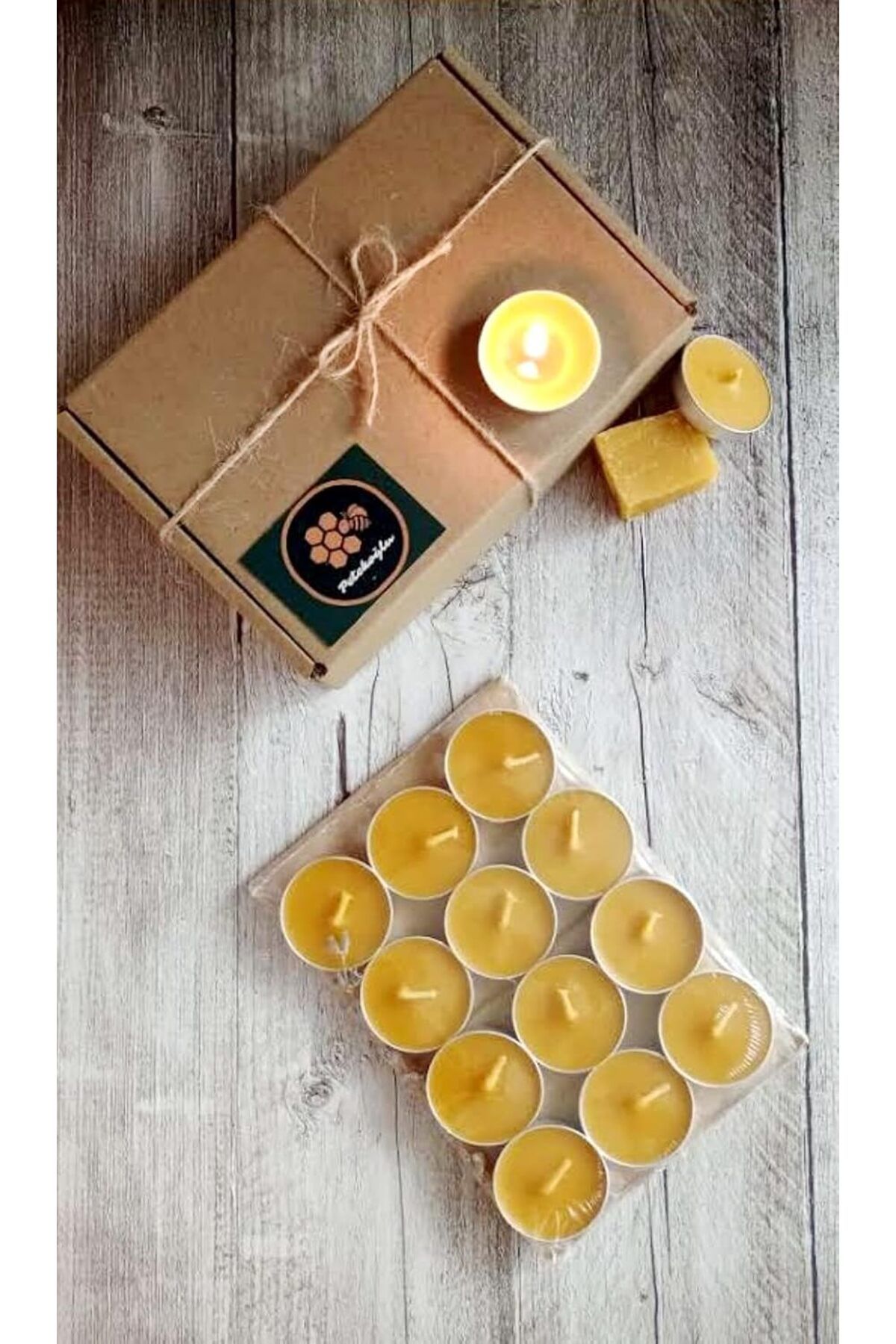 mazıdağı mazzıdağ (12 Adet) Tealight Doğal Petek Balmumu Mum Ekonomik Boy (8Gr) Beeswax Candle new store 1