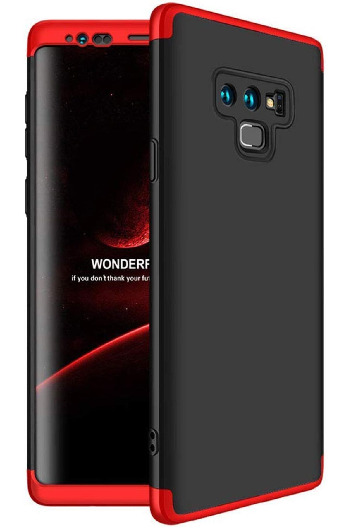 mazıdağı mazzıdağ Galaxy Note 9 için Kılıf Double Dip 360 Protective Siyah Kırmızı [Galaxy Note 9 ile