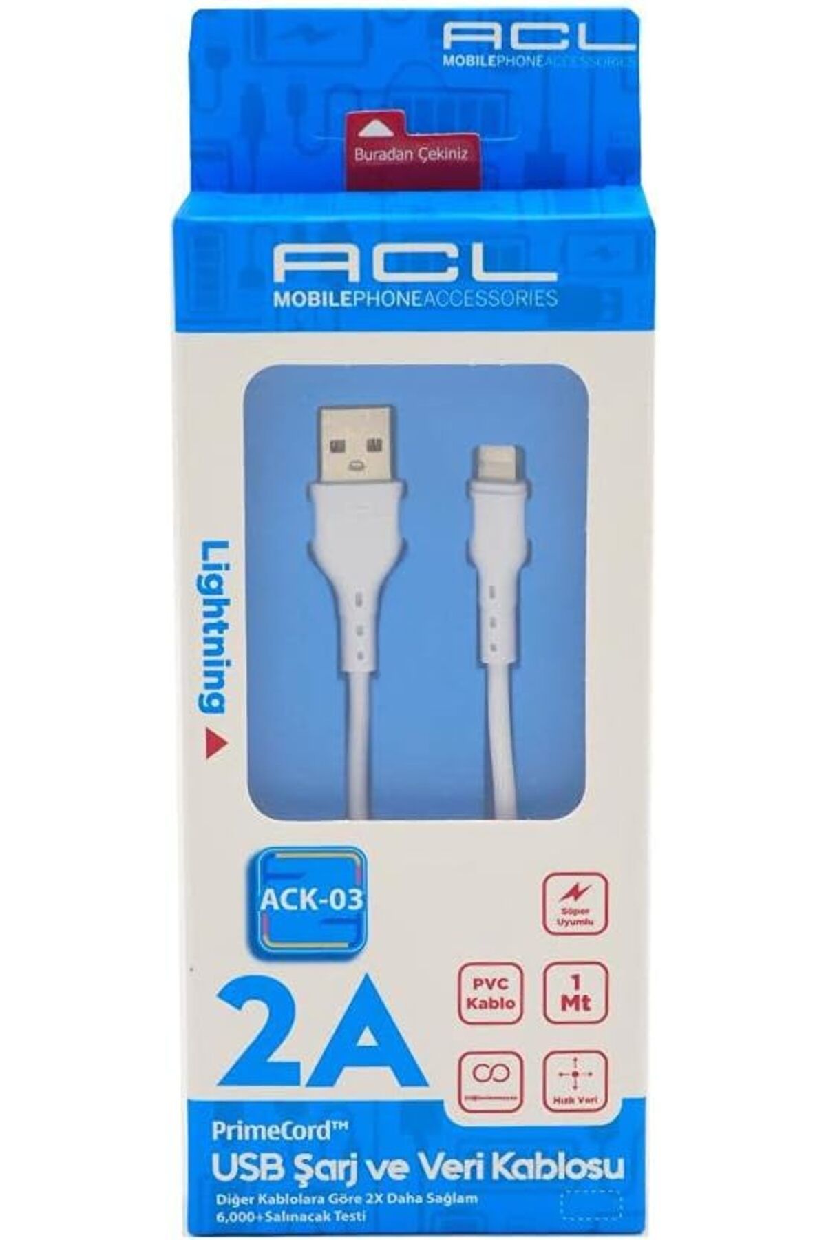 DERİK Eser İPHONE HIZLI VERİ VE ŞARJ KABLOSU ACK-03 DRK 1107872