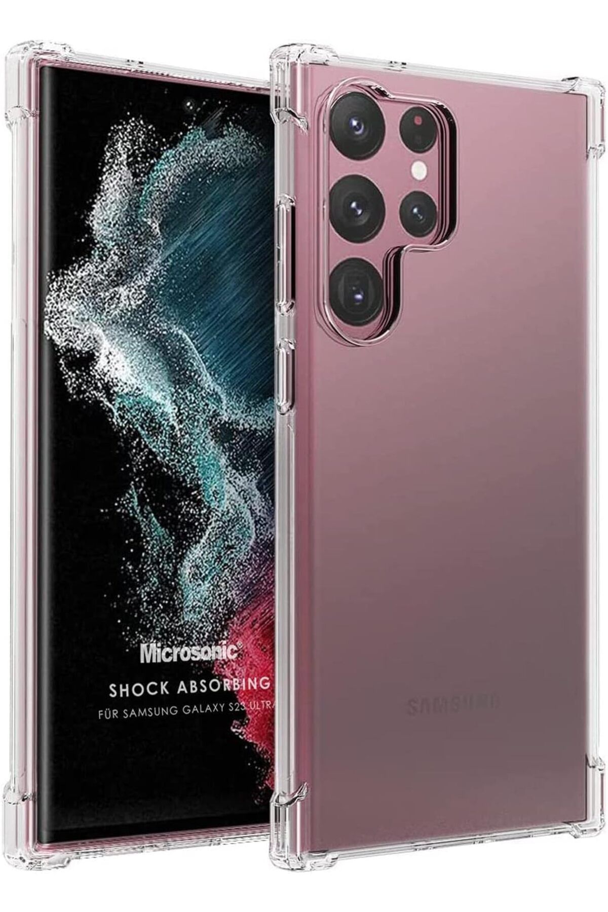DERİK dsr Galaxy S23 Ultra için Kılıf Shock Absorbing Şeffaf [Galaxy S23 Ultra ile Uyumlu Kılıf - Ş