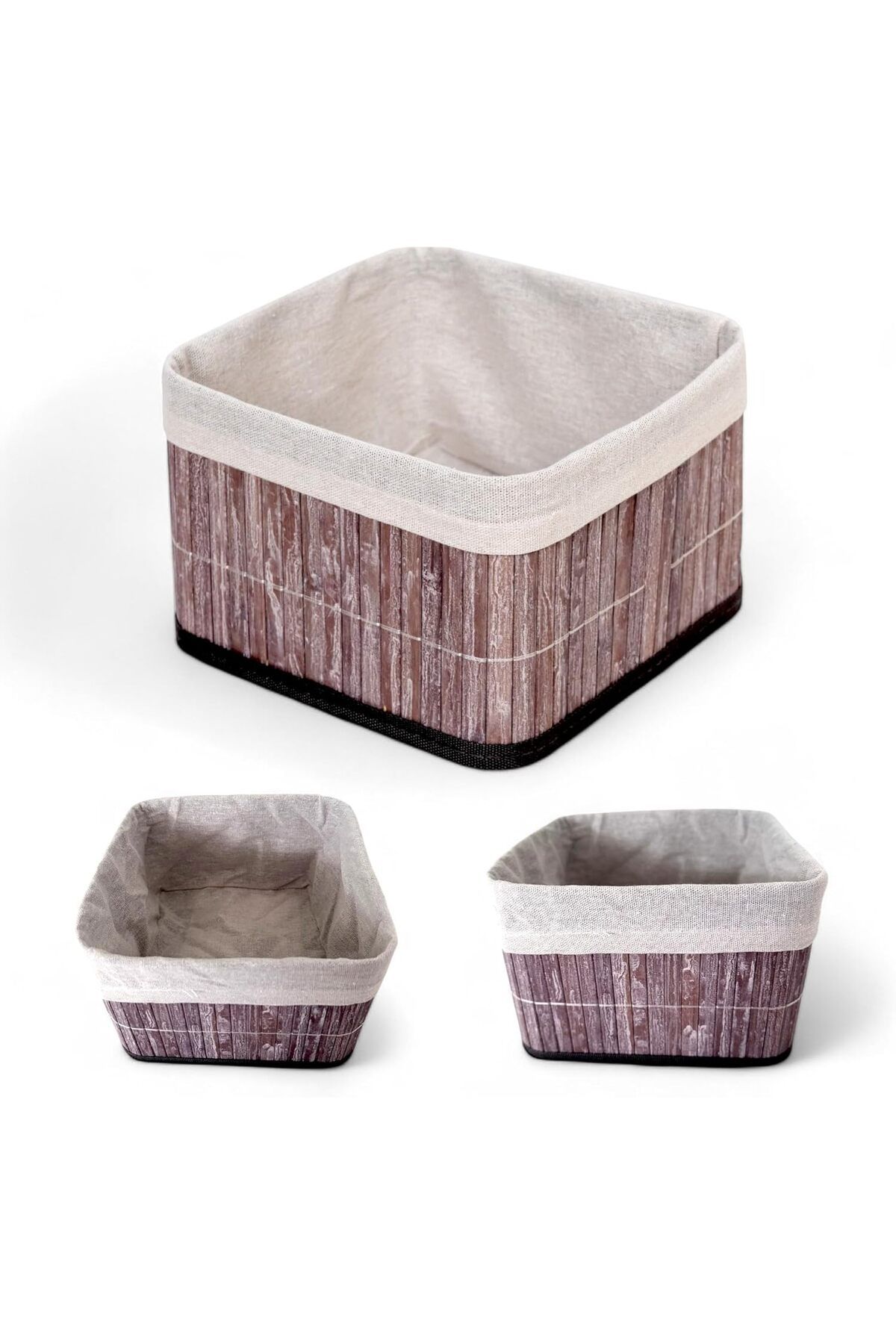 mazıdağı mazzıdağ Bambu Çok Amaçlı Saklama Kutusu Düzenleyici Kare Organizer, Dekoratif Bambu Düzenley