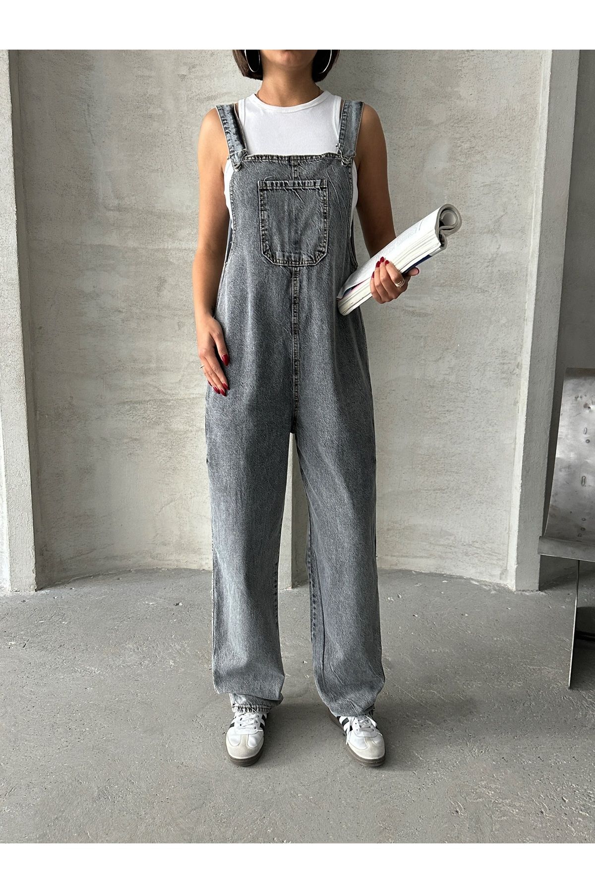 ÇEÇİM-Women's Blue Jeans Tulom Maternity Salopet Zyn-58608 3