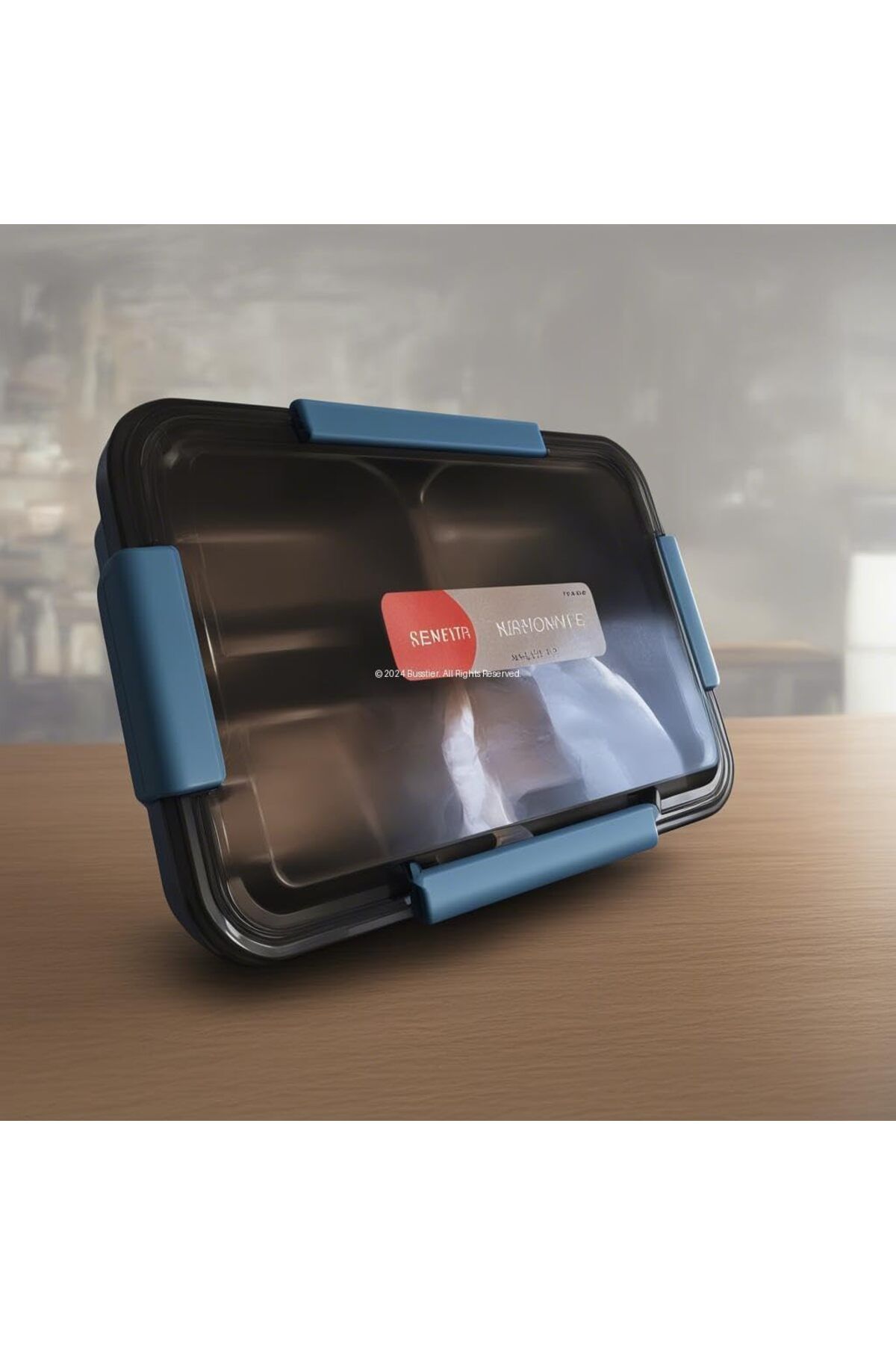 mazıdağı mazzıdağ Bento Box 900ml Plastik Gövde, Paslanmaz Çelik 4 Bölme BPA'sız, Çok Amaçlı 2343 (M