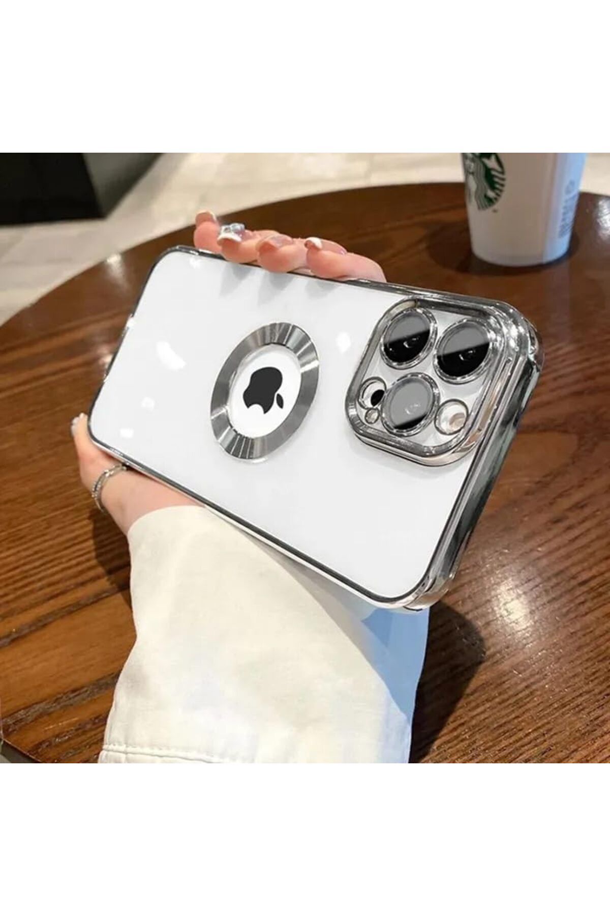 KDROĞLU plamystical AKSESUAR iphone 13 Pro (6.1) inç Laser Silikon Arkası Şeffaf Kamera Korumalı Logo De