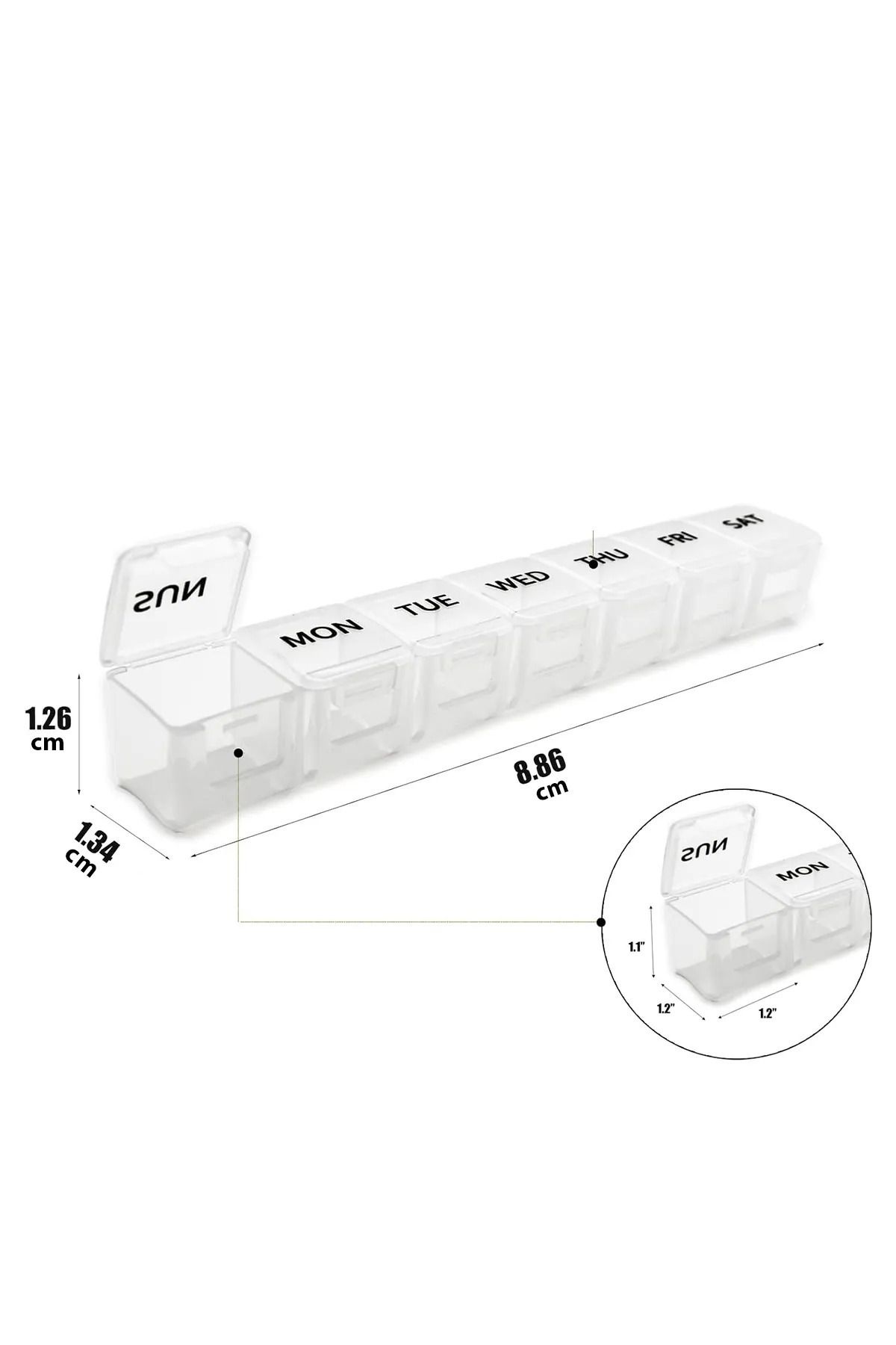 COZY SENSE-Pill Organizer with Compartments, Weekly Reminder Log and Travel Container 2