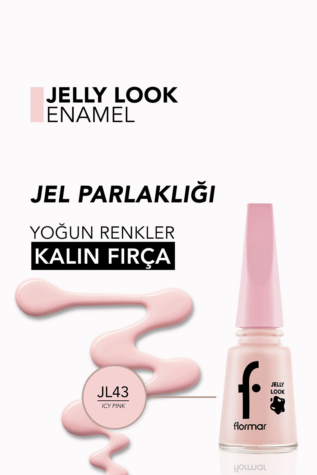 Flormar-Flormar Jelly Look Nail Enamel JL43 Icy Pink 4