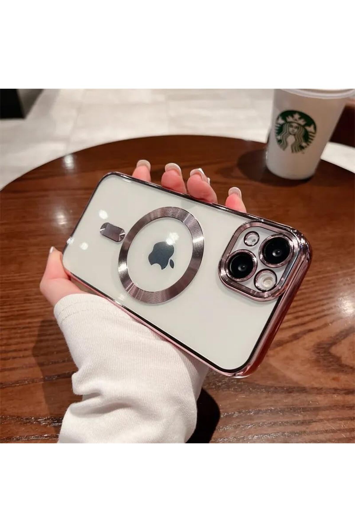KDROĞLU GEÇMEZ GİYİM & AKSESUAR İphone 13 (6.1) inç Uyumlu Laser Silikon Arka Kısmı Şeffaf Kablo