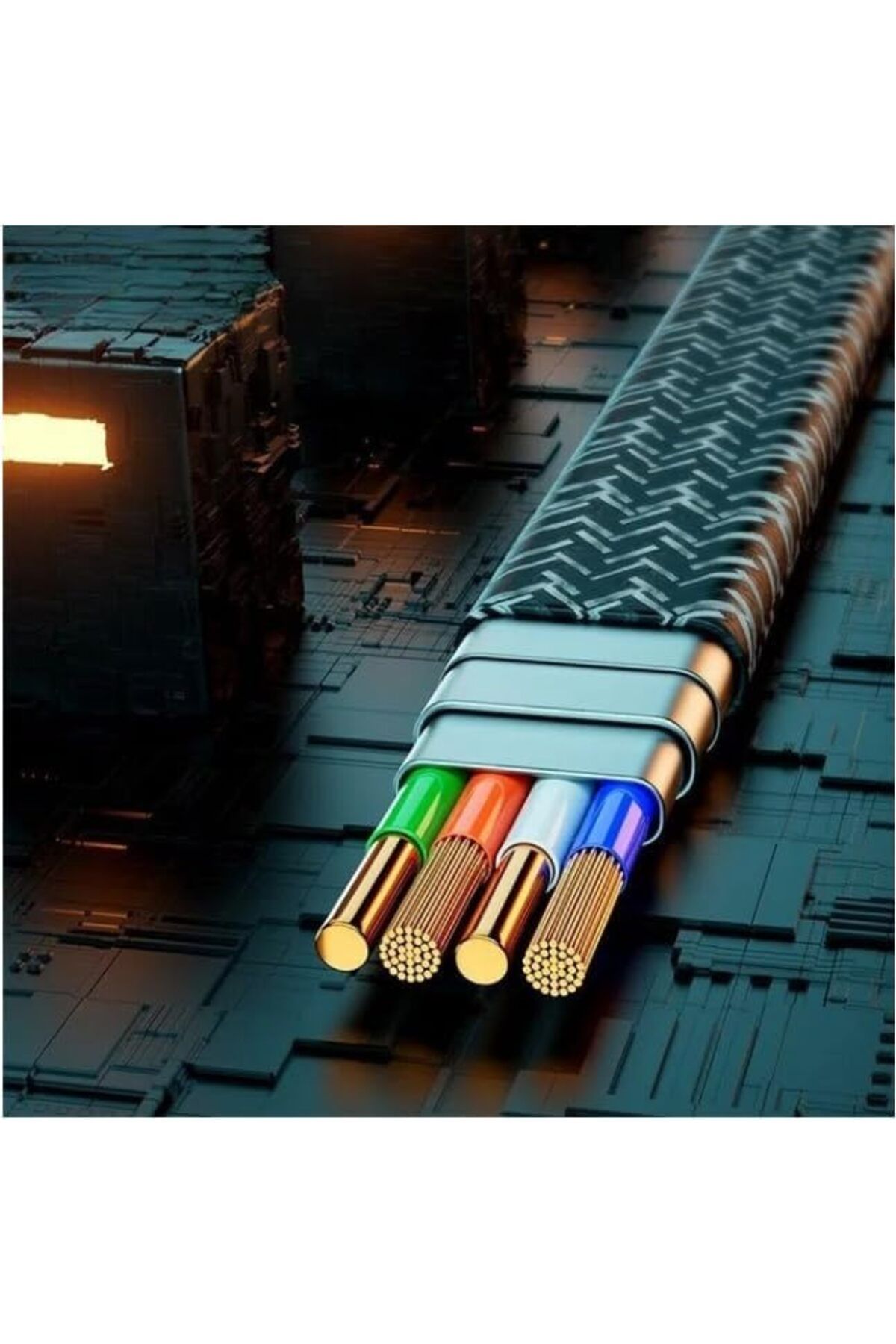 mazıdağı mazzıdağ 2 in 2 65w USB Type-C ve Lightning Örgülü Şarj Ve Data Kablosu - 1.5m Siyah new store
