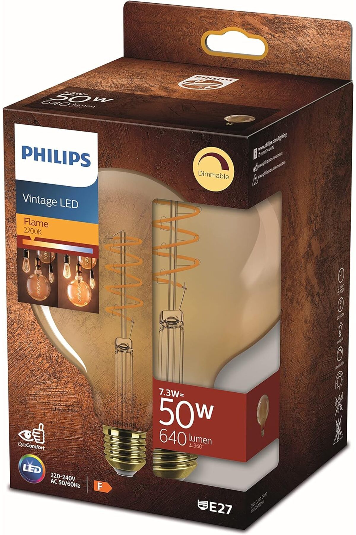 KDROĞLU plamystical LEDCLA 50W G120 E27 2200K Sarı Işık GOLD Dim Edilebilir Filament LED Ampul newing 113