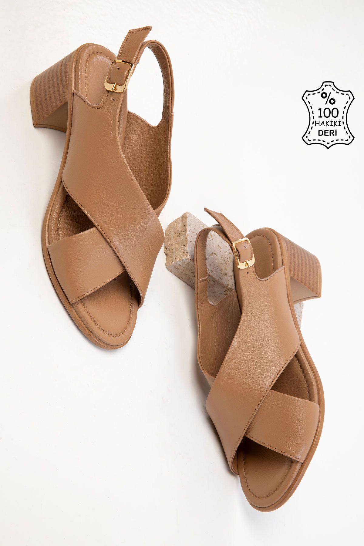 کفش پاشنه دار کلاسیک زنانه چرم اصل Mink 20546 SOHO