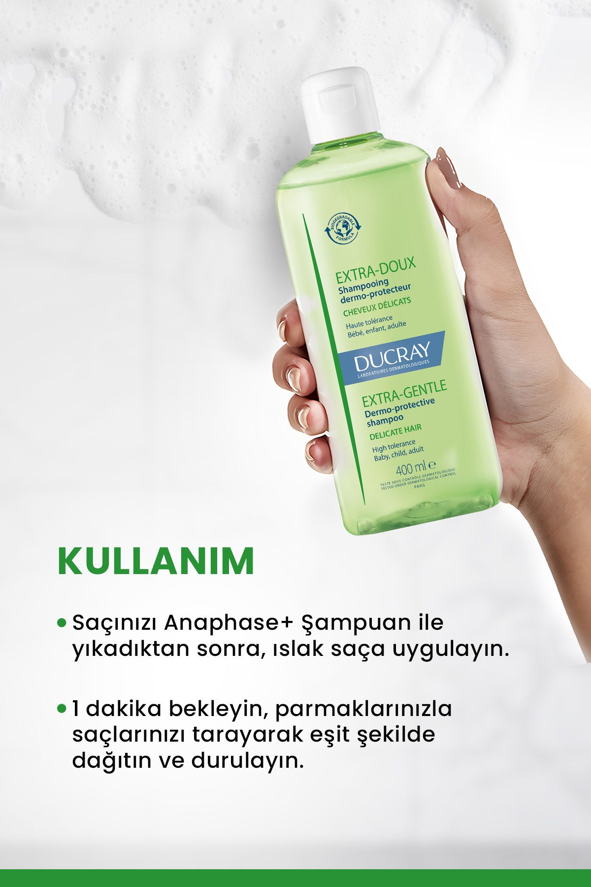 Ducray-Extra Doux Shampoo 400 ml - Frequent Use Shampoo 3