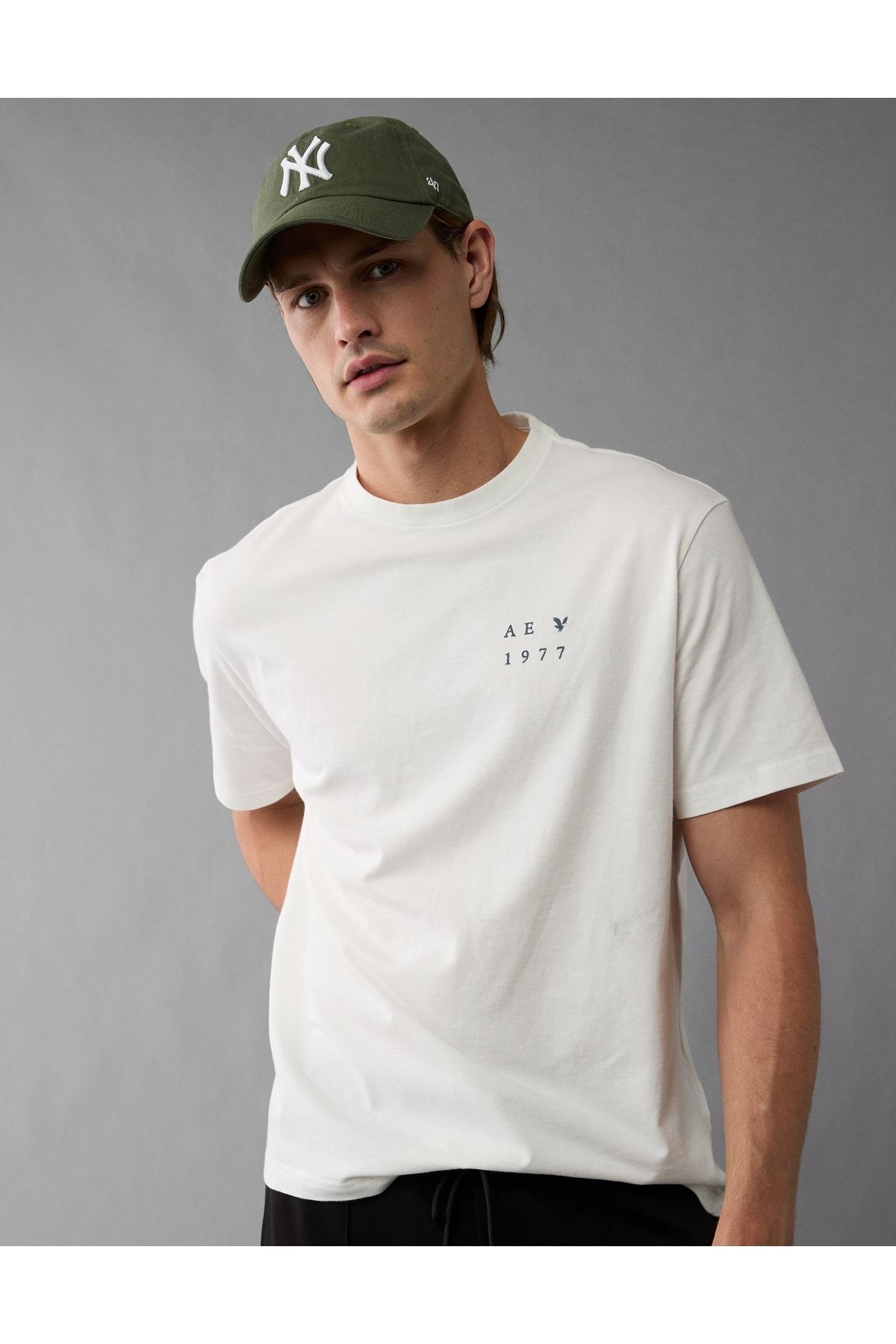 AMERICAN EAGLE-Ae Logo Graphic T-Shirt 5