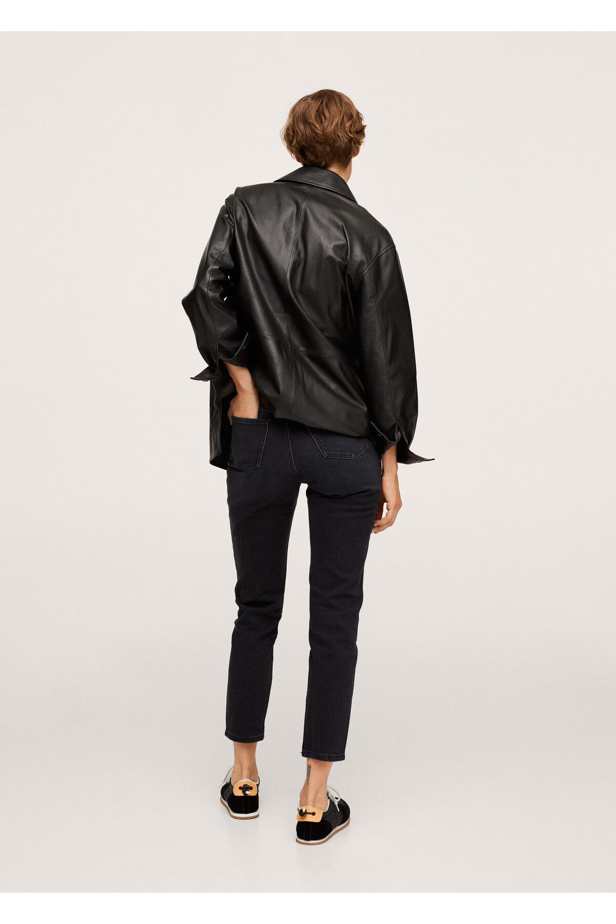 Kadın Siyah Denim Elastik Mom Jean