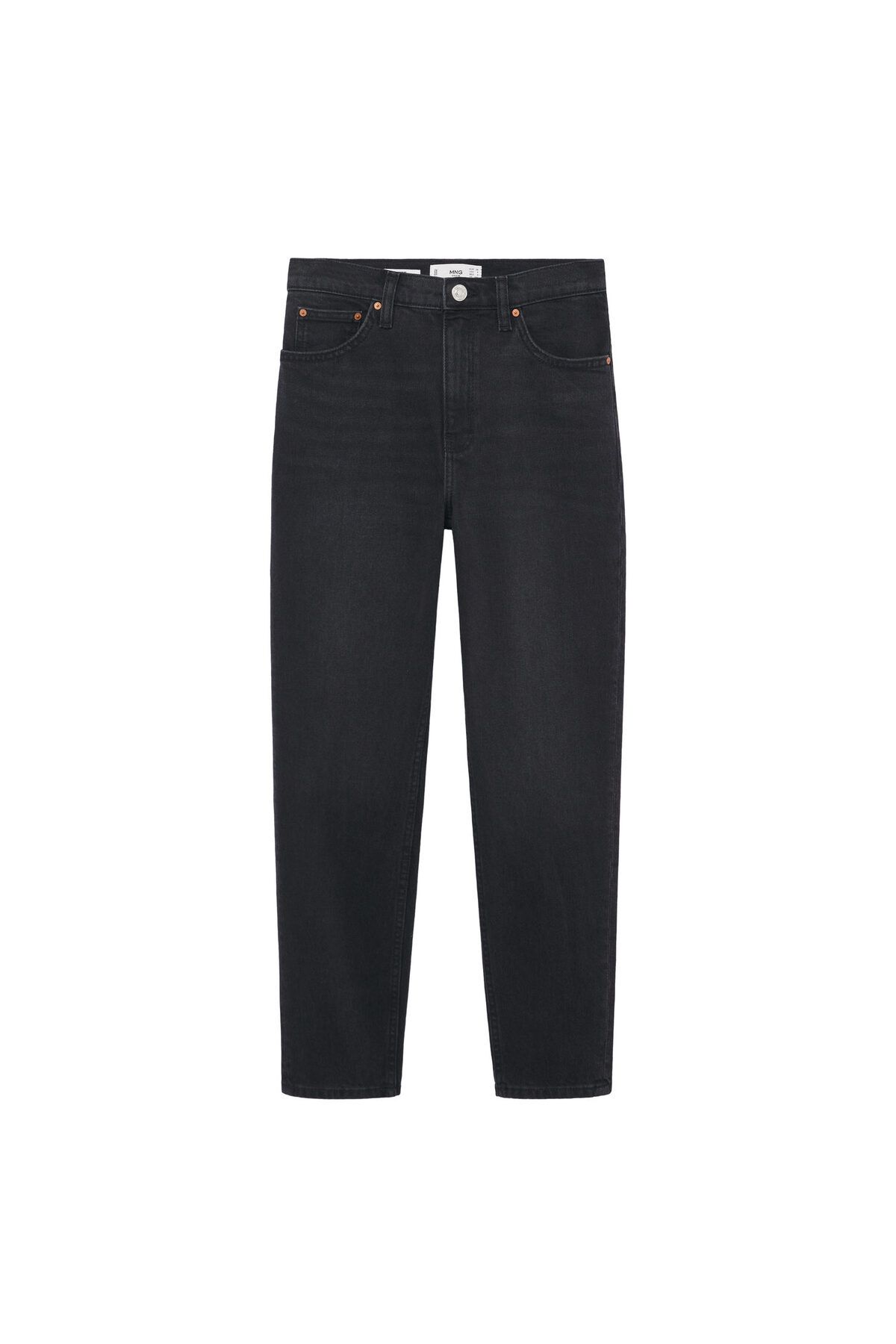 Kadın Siyah Denim Elastik Mom Jean