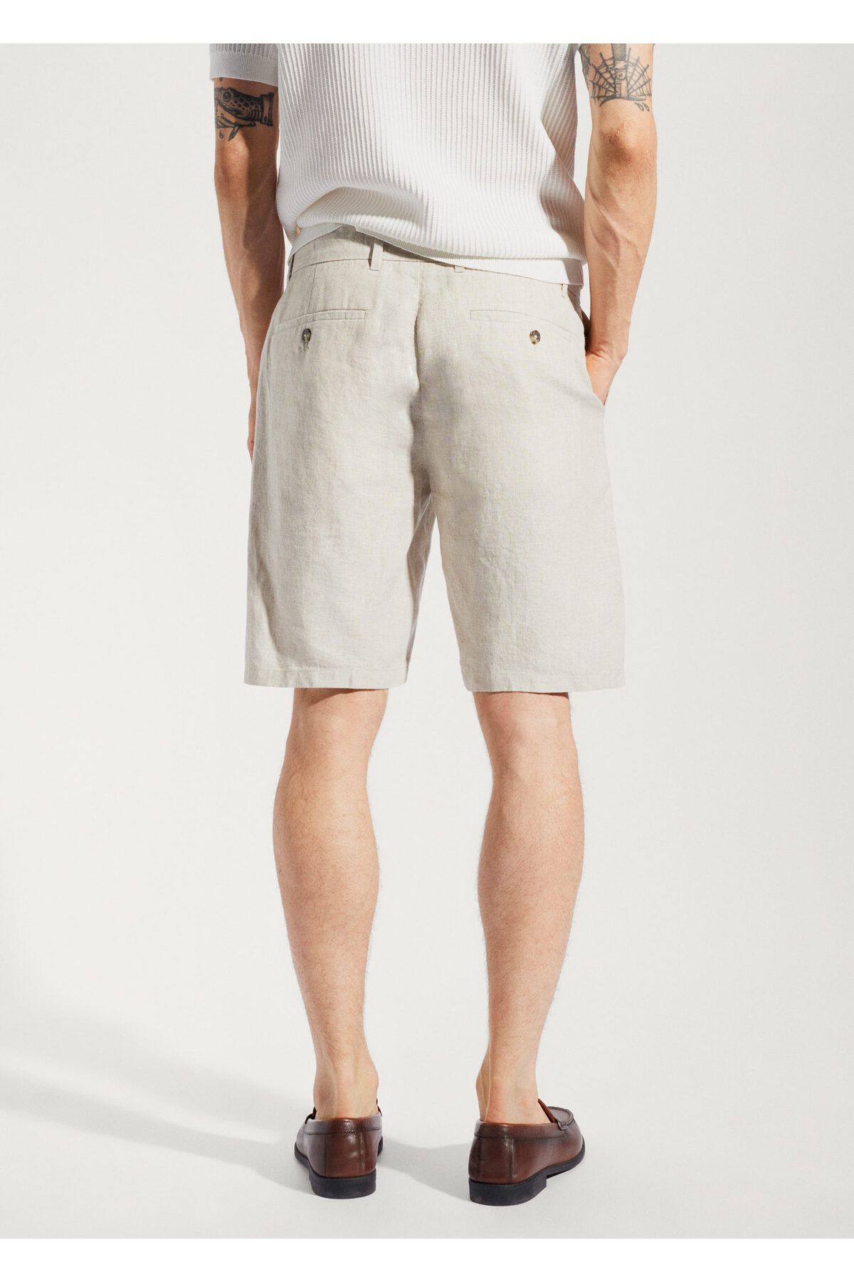 MANGO Man-100% linen shorts 8