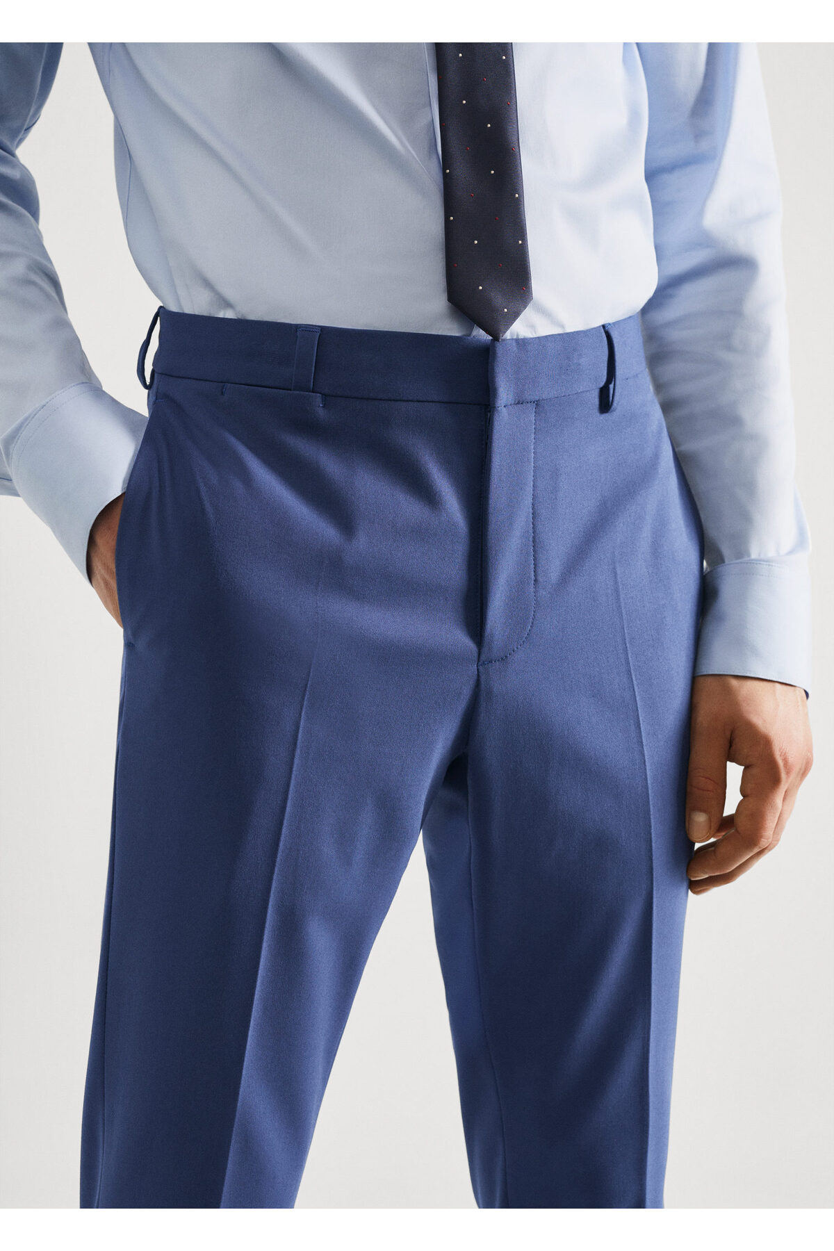 شلوار مردانه آبی منگوMANGO Man | 57010545 اورجینال - تصویر 6
