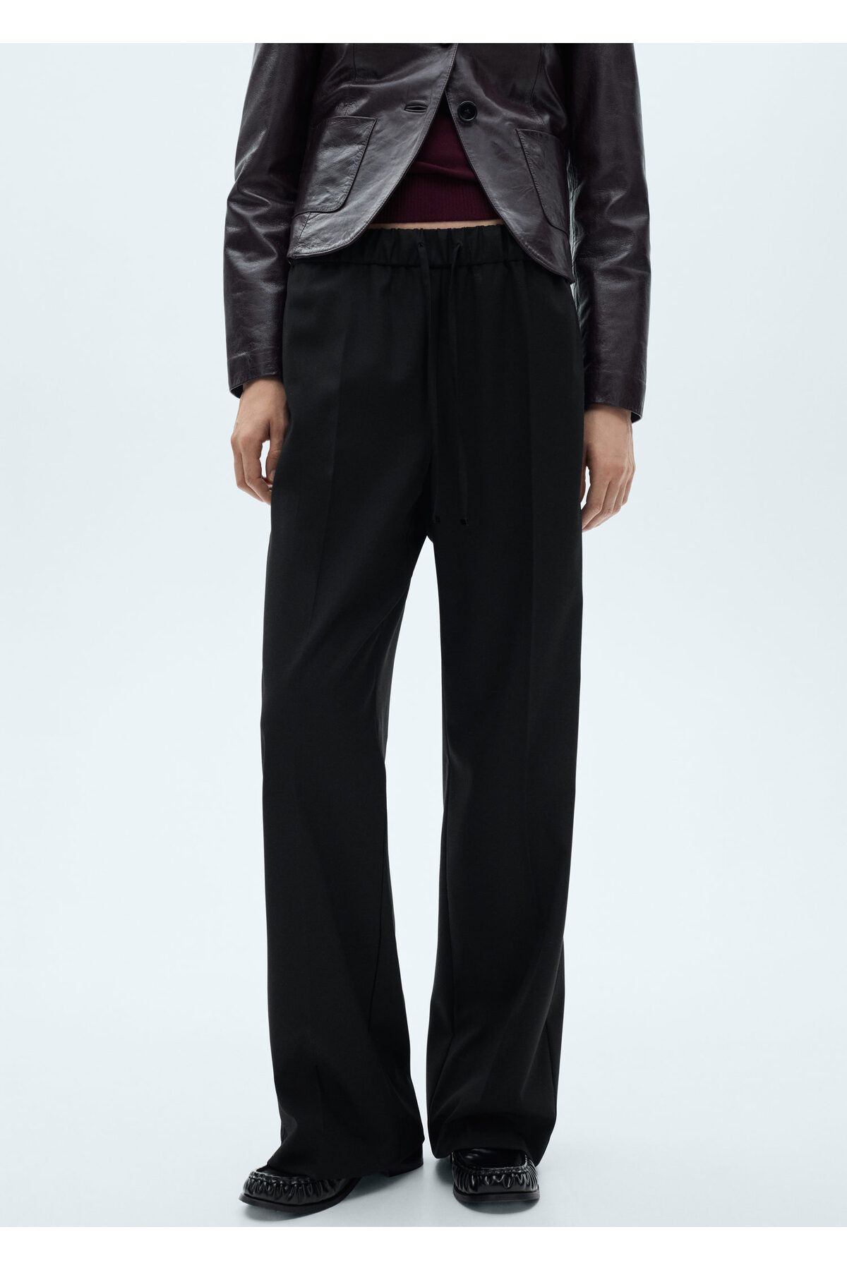 MANGO-Black Women's Pants 77035663 4
