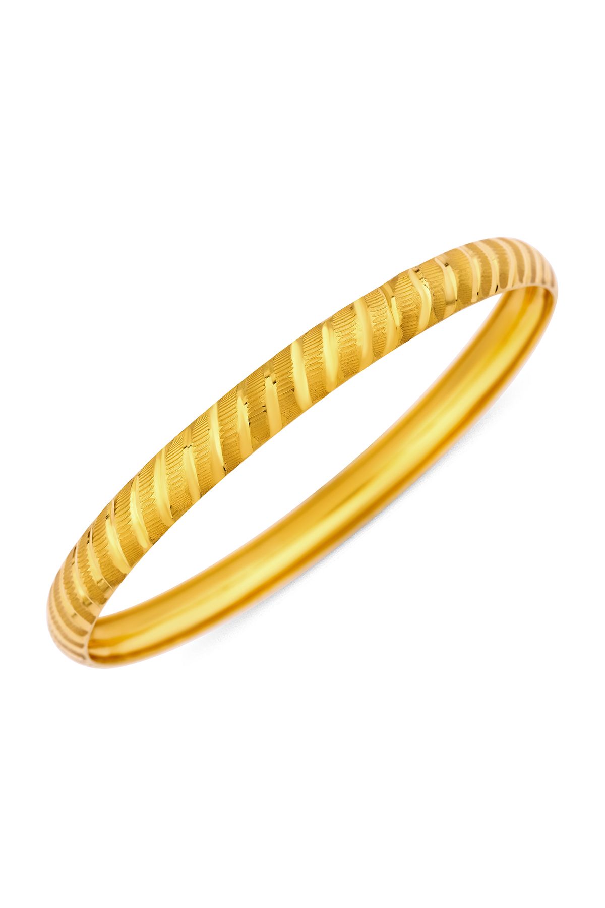 3.8 Gram Çizgi Desenli Altın Bilezik – Yatırımlık & Hediyelik - 7 mm genişlik