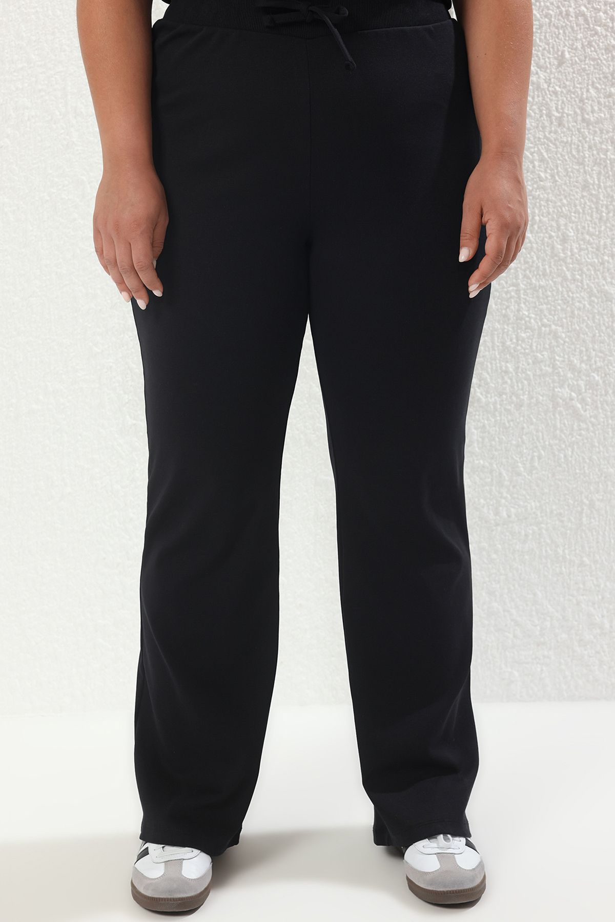 Trendyol Curve-Black Fitted/Slim Fit Ribbed Stretch Knitted Bottom-Top Set Tbbss25Cp00024 3