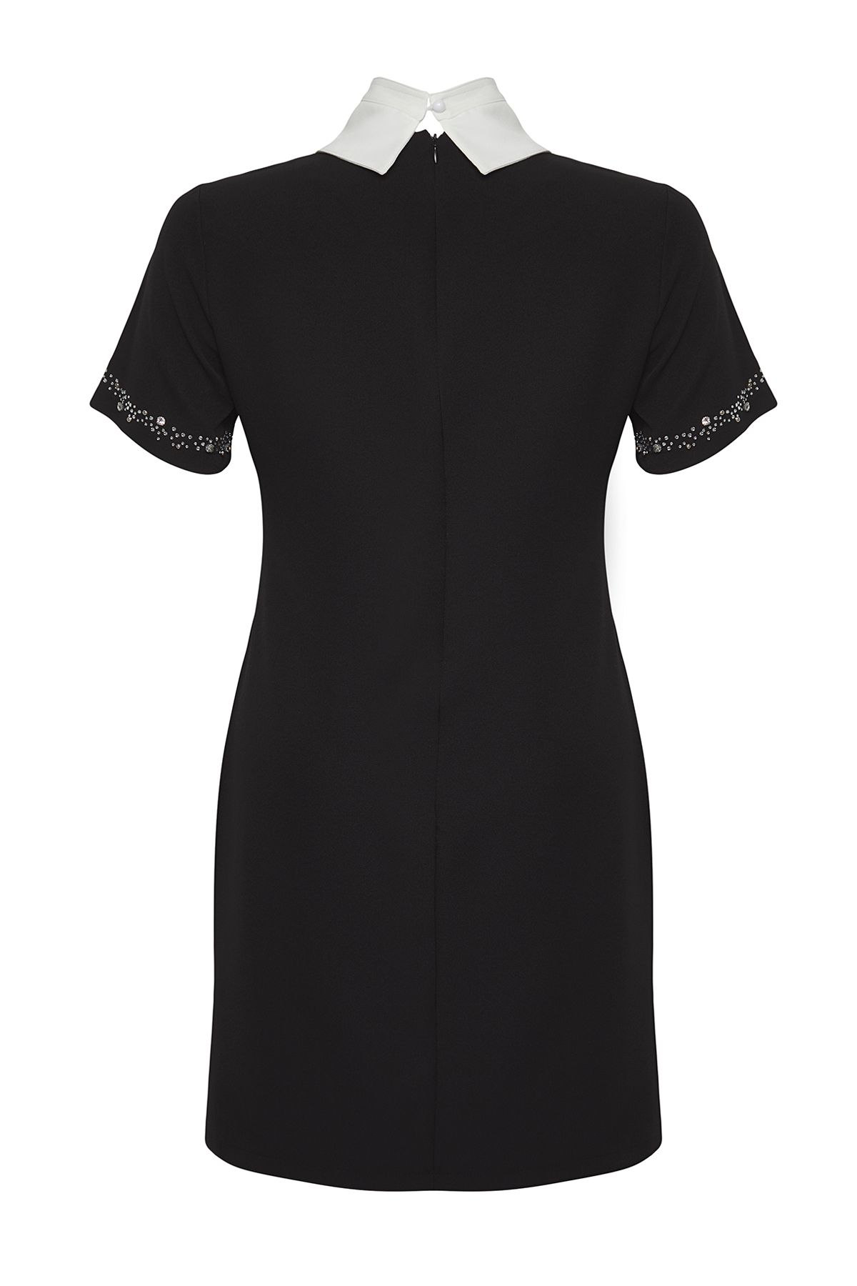 Trendyol Curve-Μαύρο Finike Woven Φόρεμα Plus Size 14