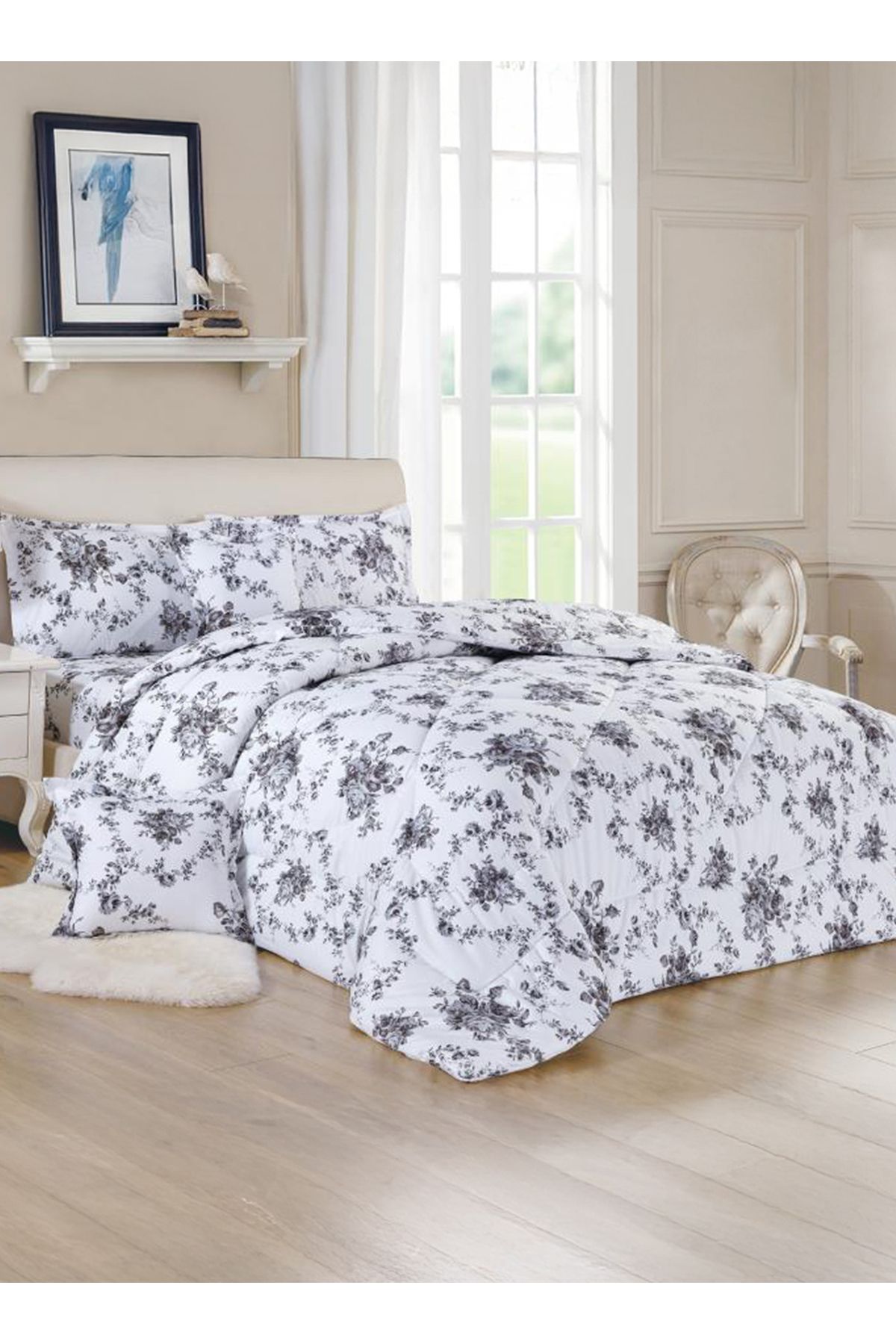 Generic-Comforter Set 4 Piece Single Size Elegant Bedspread Lightweight Comforter Suitable for All Seasons 1