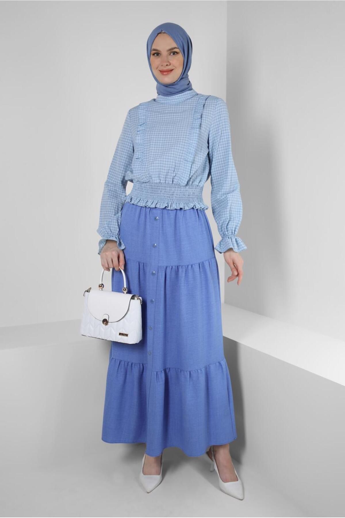 بلوز طرح دار GIPE DETAILED 43569 Gingham Alvina