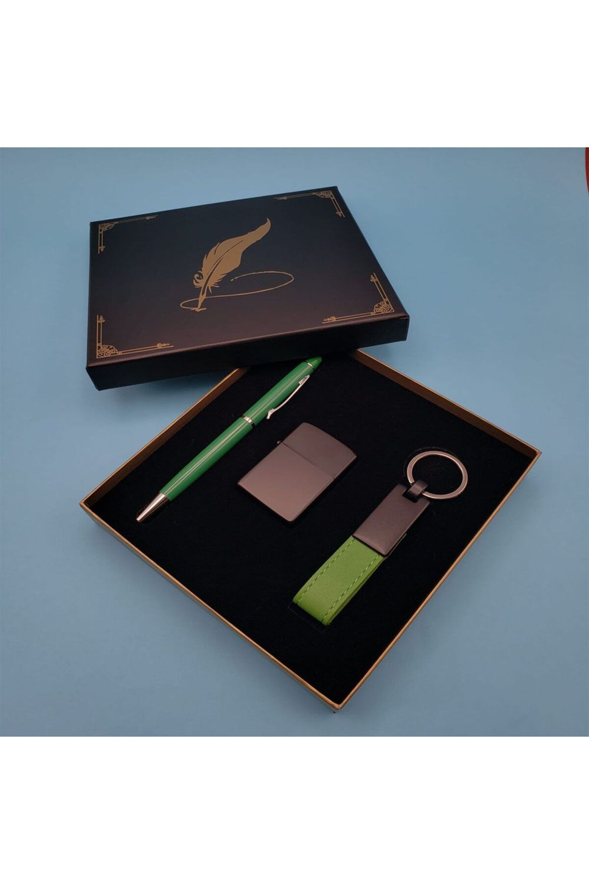 SAVA HOME COLLECTİON Çakmak Ve Yeşil Kalem Anahtarlık