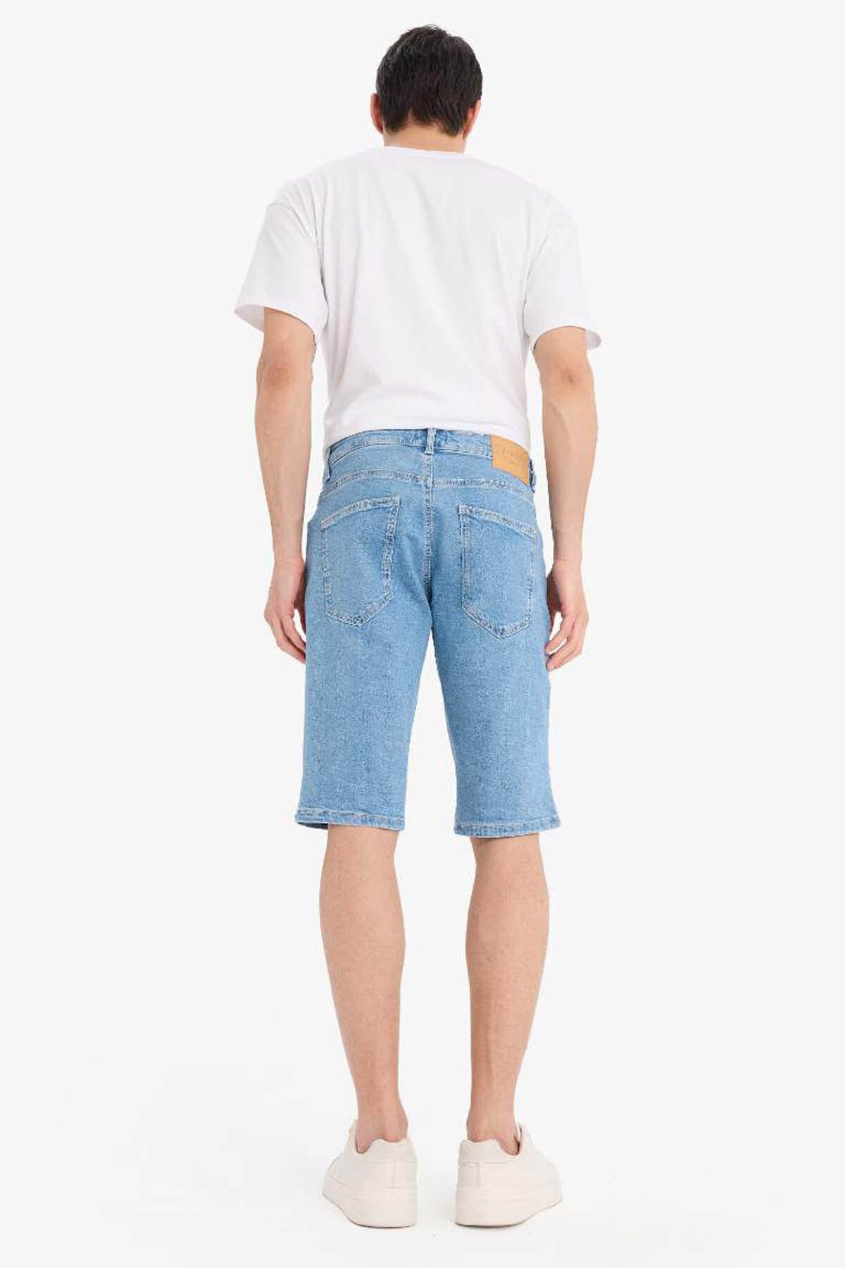 DeFacto-Regular Fit Jean Bermuda Shorts A4805Ax25Sm 3