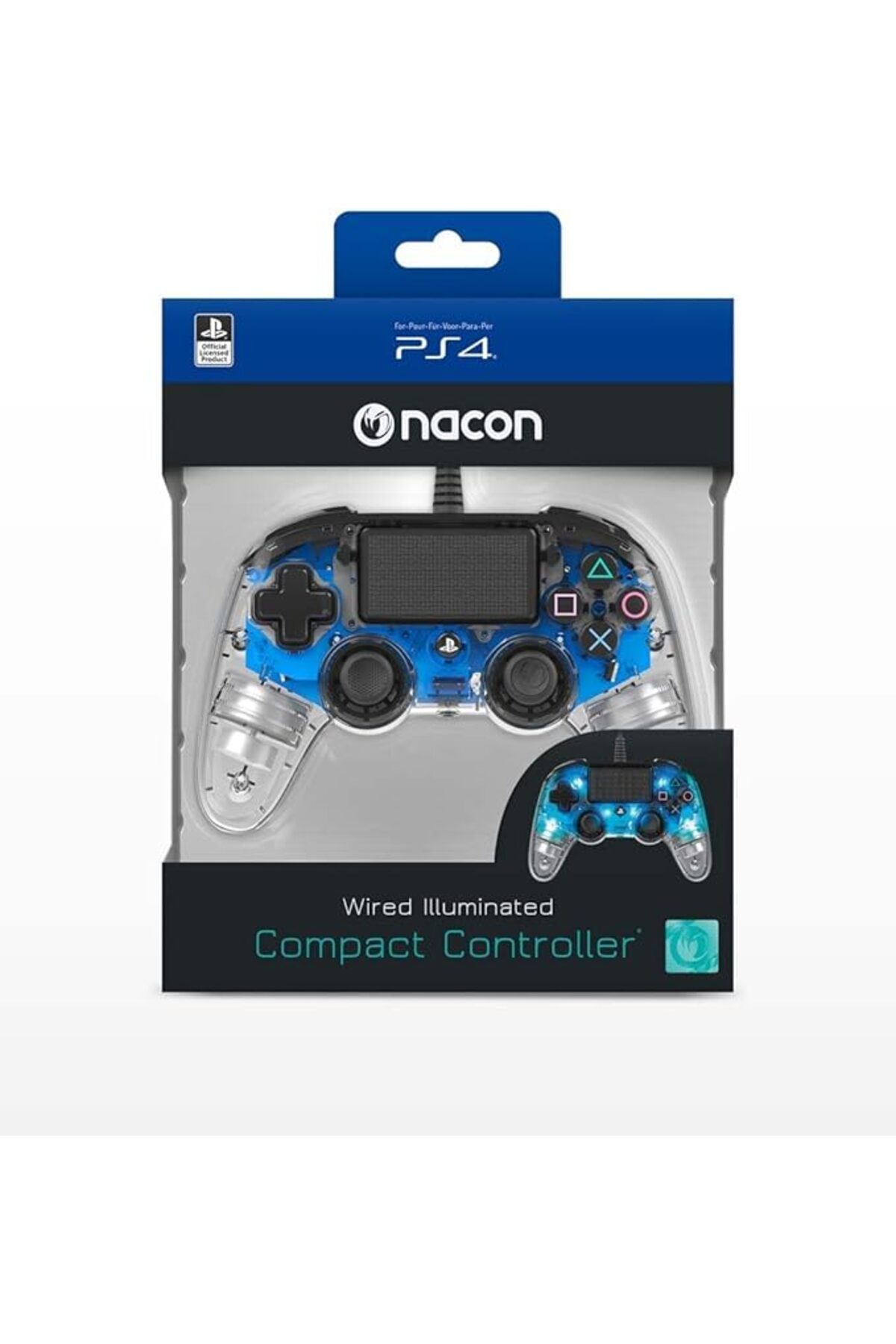 Nacon-Nacon Wired compact Controller PS4 - Clear Blue 3