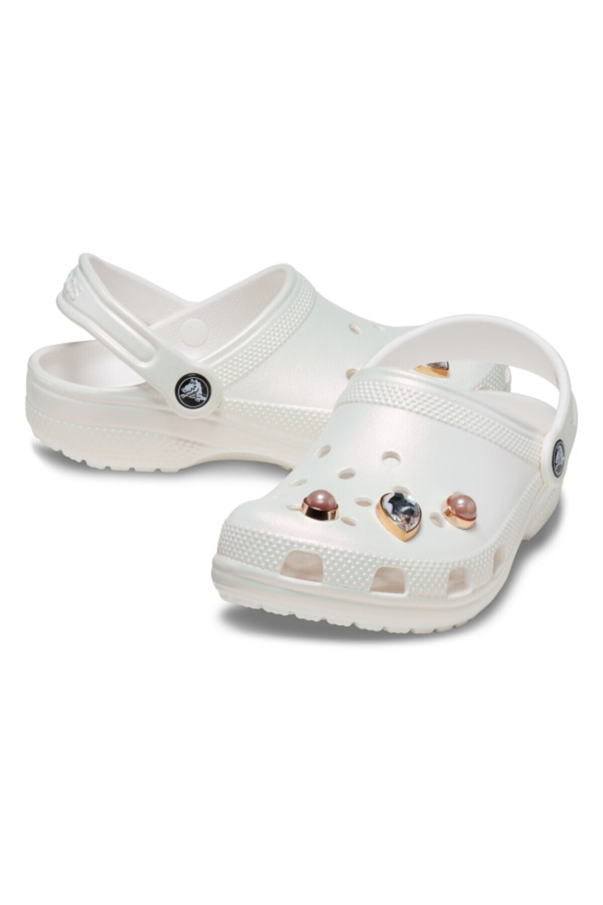 Crocs-Saboti classic toddler crystals pearls clog - white 5