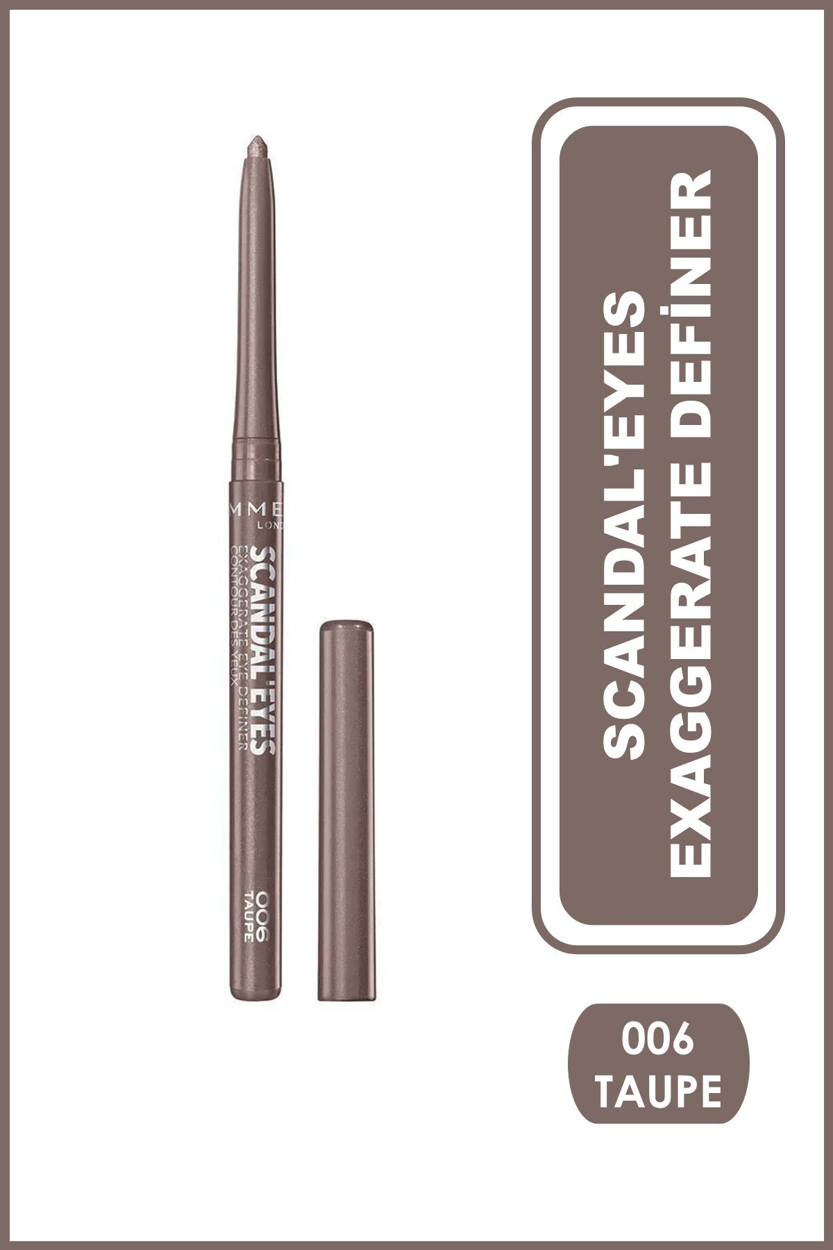 RIMMEL LONDON Taupe Eyeliner - Scandal'eyes Exaggerate Definer 006 Taupe