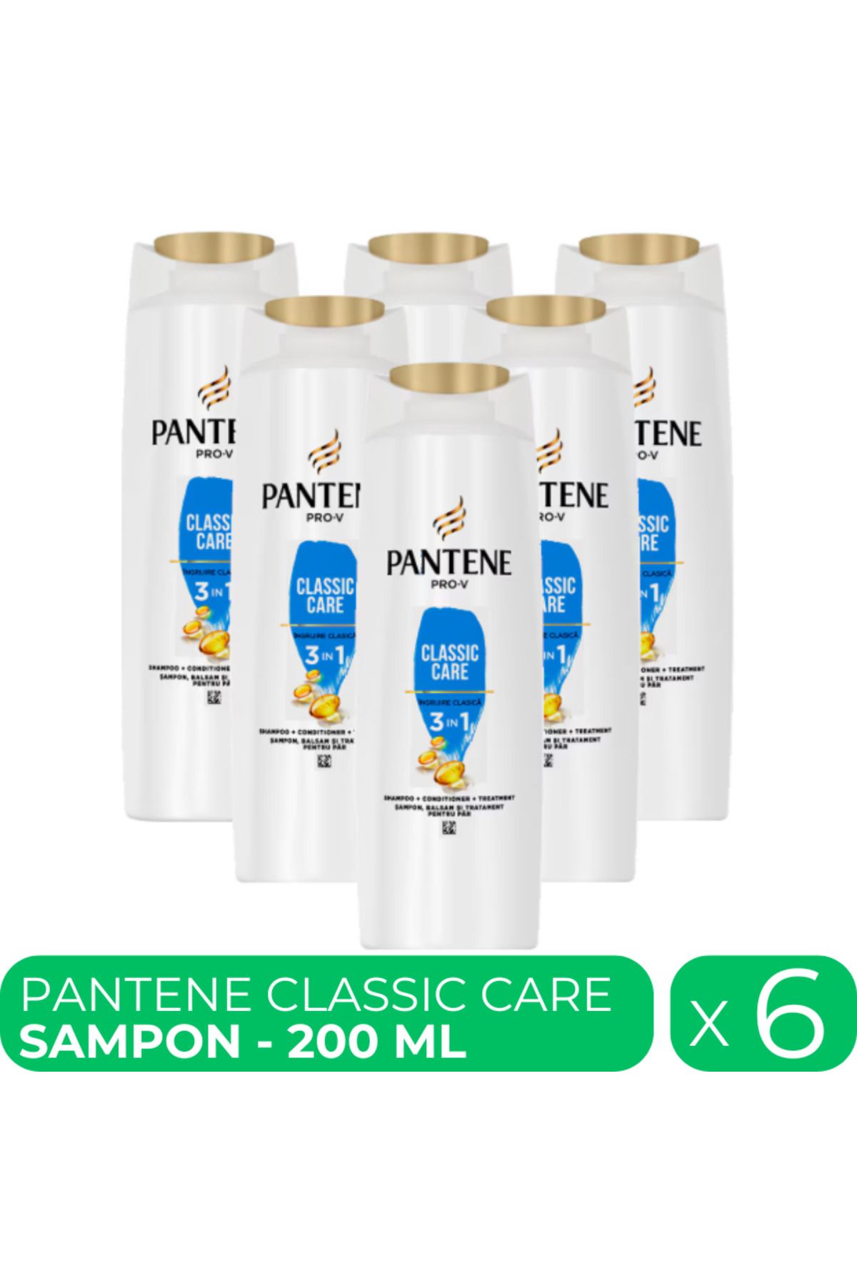 Pantene Sampon Pantene Pro-v Clasic Care 3in1, 6 Buc X 200 Ml Femeie - One Size
