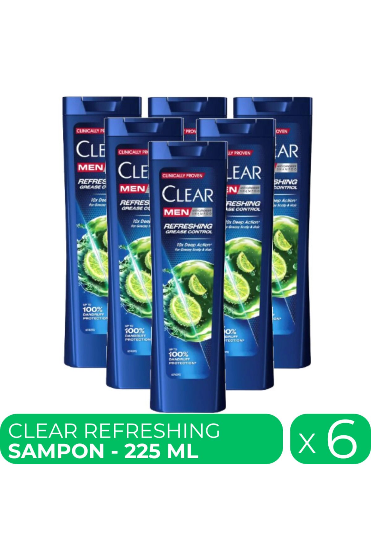 Clear Racoritoare, Sampon Anti-matreata Barbati, 6 Buc X 225 Ml Masculin - One Size